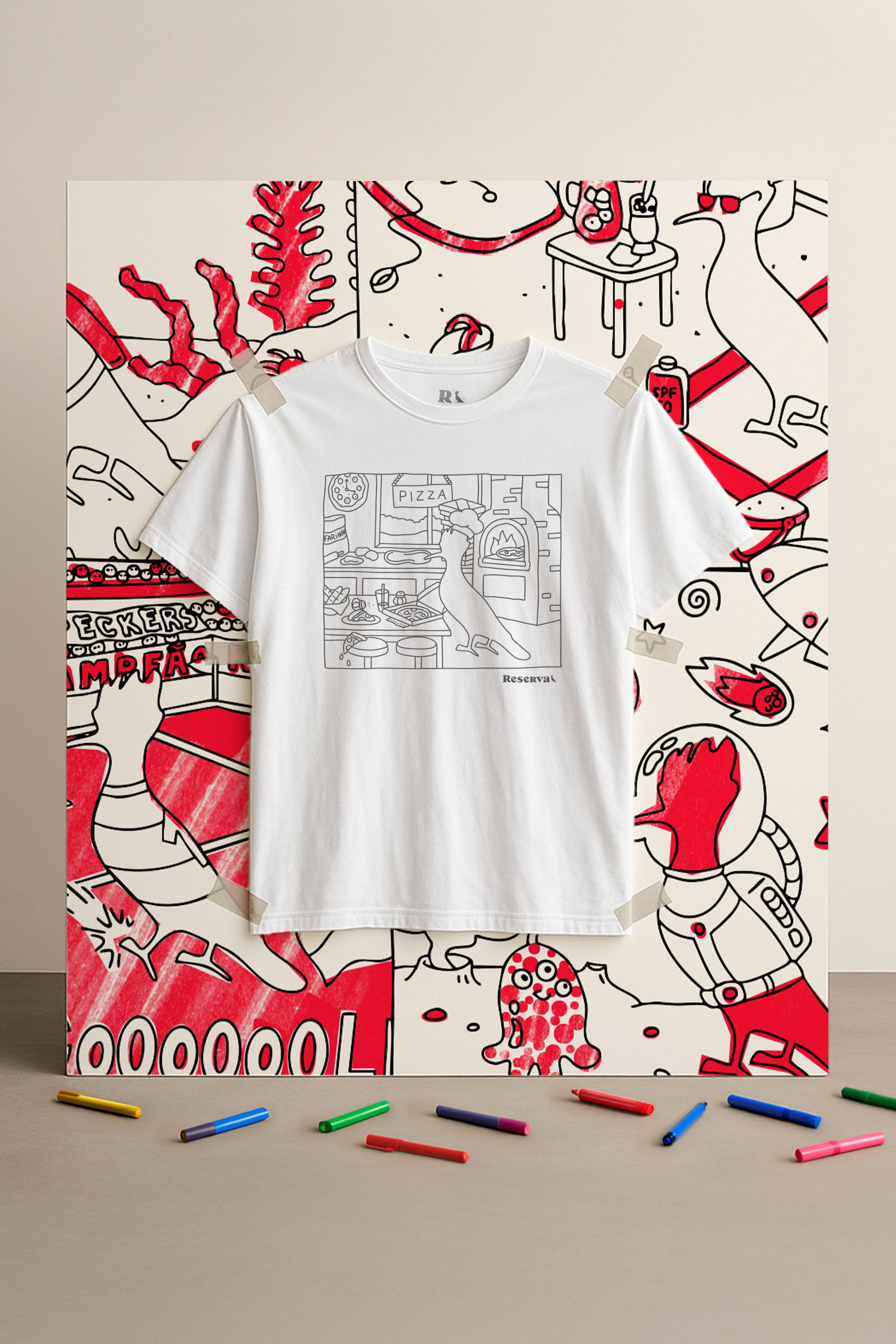 Kit Camiseta E Cane Mini Est Pp Pizzaria