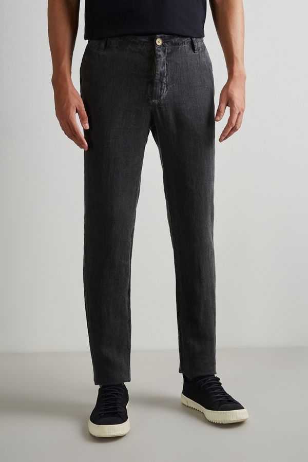 Calça Casual Linho Preto - 46