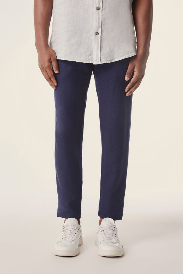 Calça 5 Pockets Linho Marinho - 44