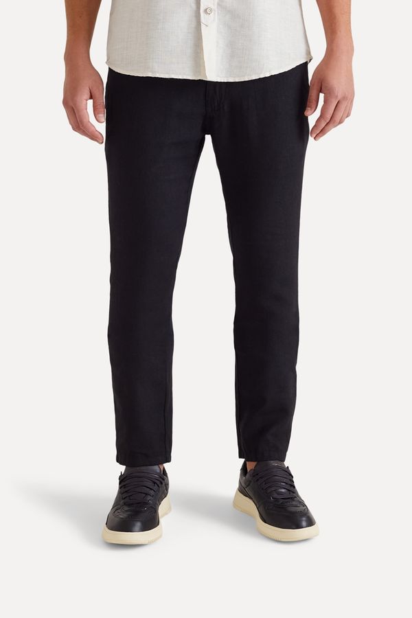Calça 5 Pockets Linho Preto - 48
