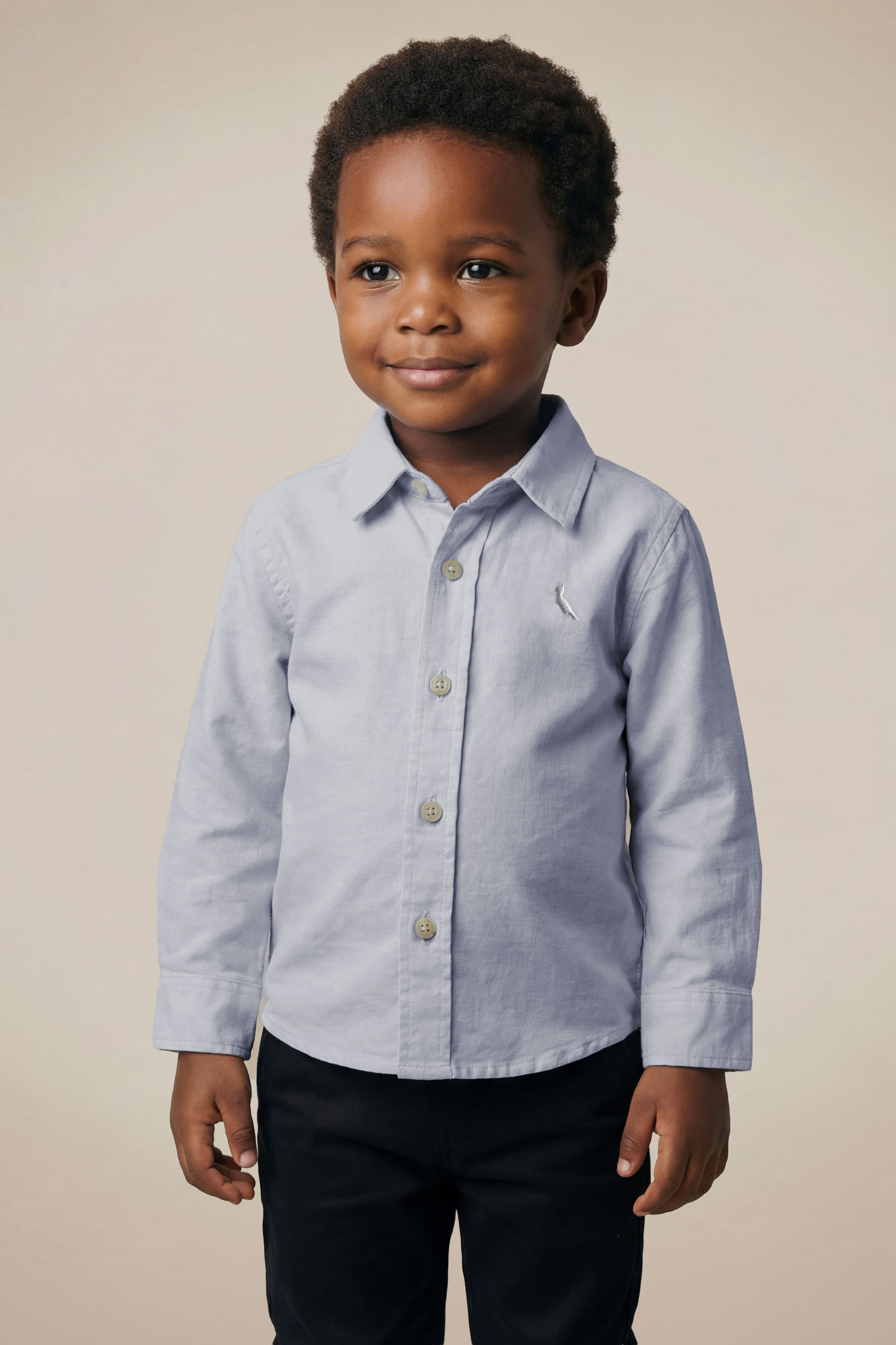 Camisa Bebê Manga Longa Oxford Color