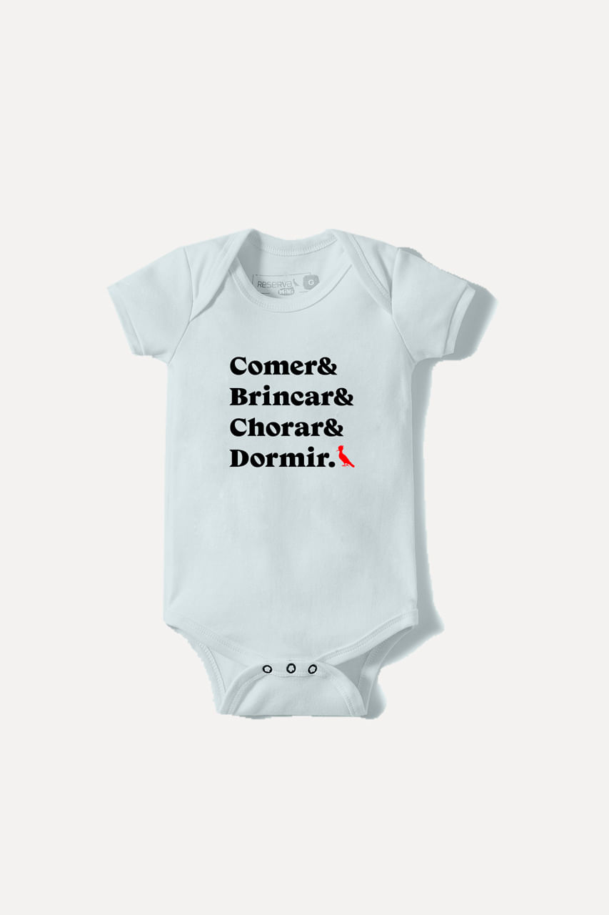 Body Reserva Mini Bebê Comer - Branco - 1