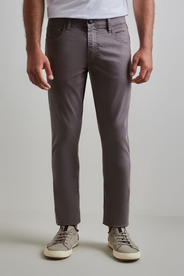 Calça Sarja 5 Pockets Elastano Color Fuligem - 38