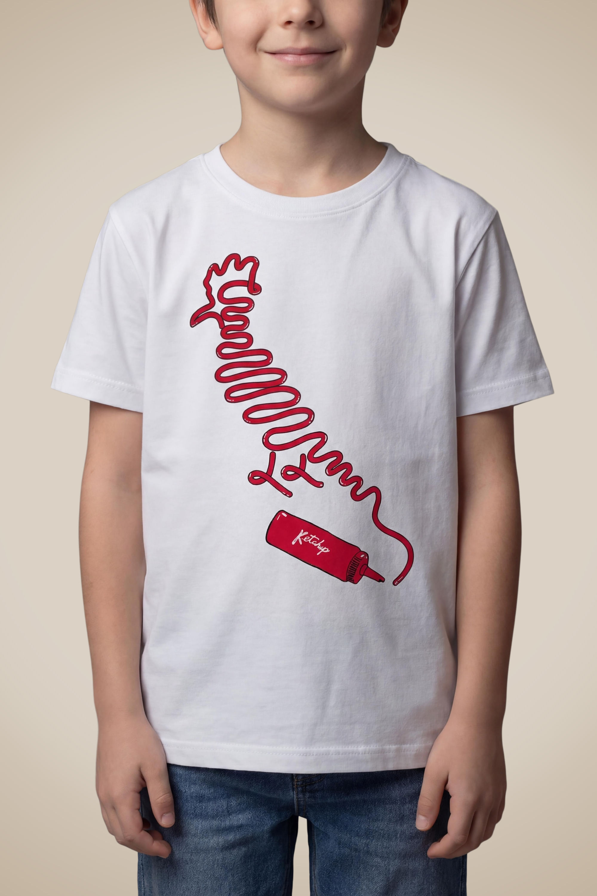 Camiseta Mini Estampada Pica Pau Ketchup