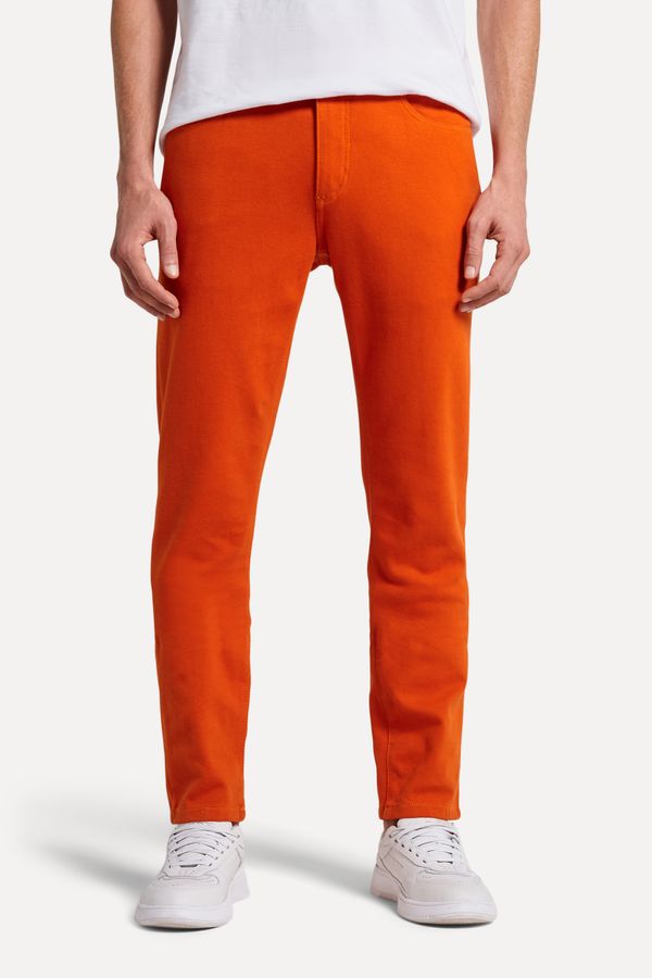 Calca 5 Pockets Moletom Laranja Queimado - 48