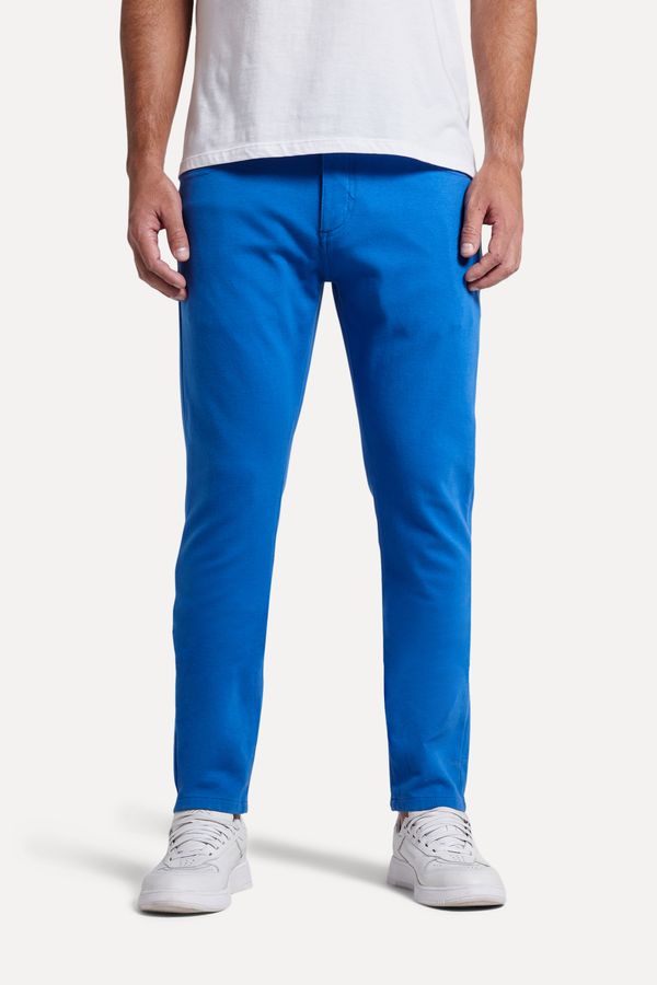Calca 5 Pockets Moletom Azul Royal - 40