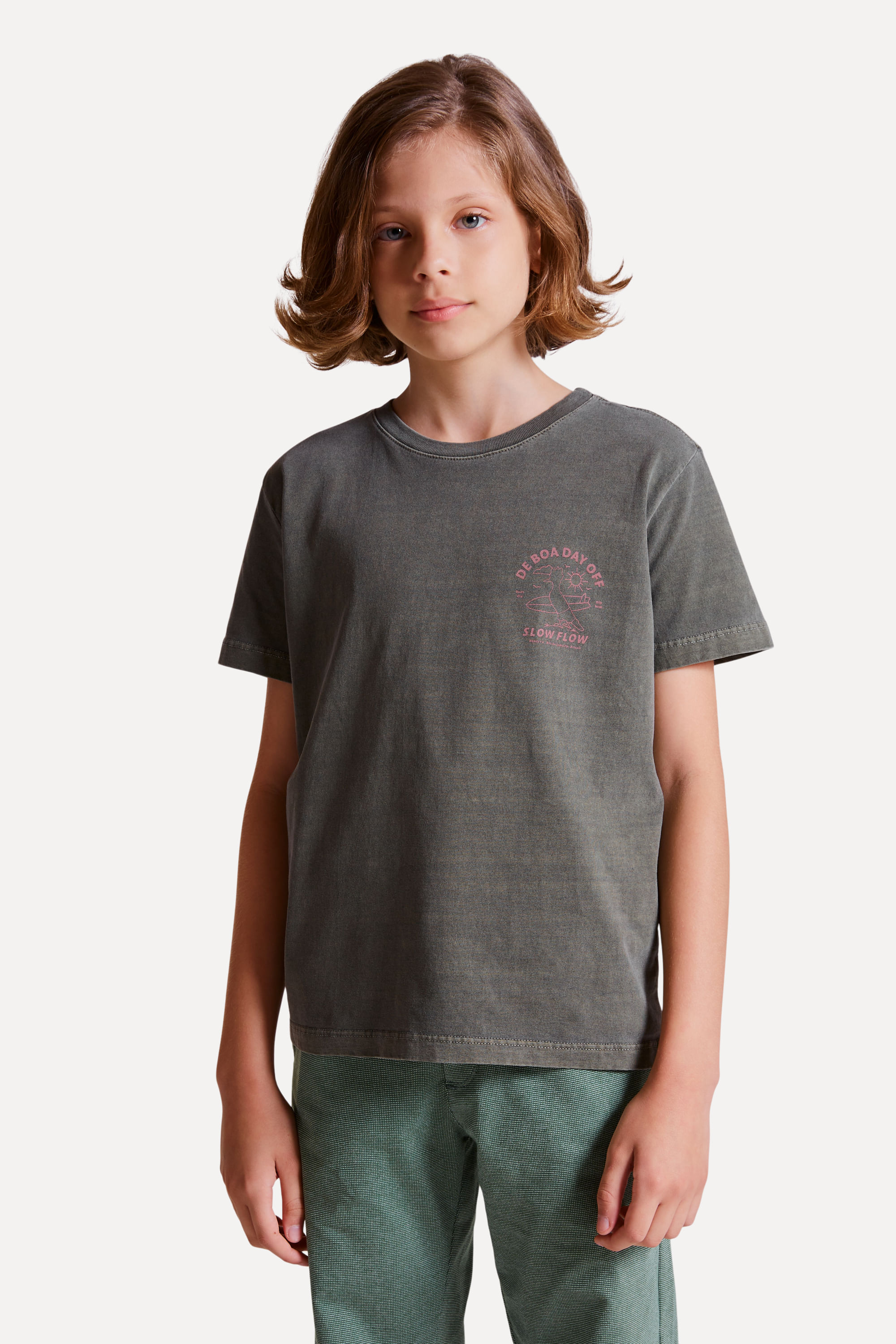 Camiseta Mini Slow Flow - Verde Militar - 04