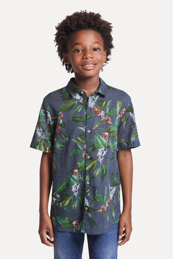 Camisa Mini Estampada Cafe Marinho - 02