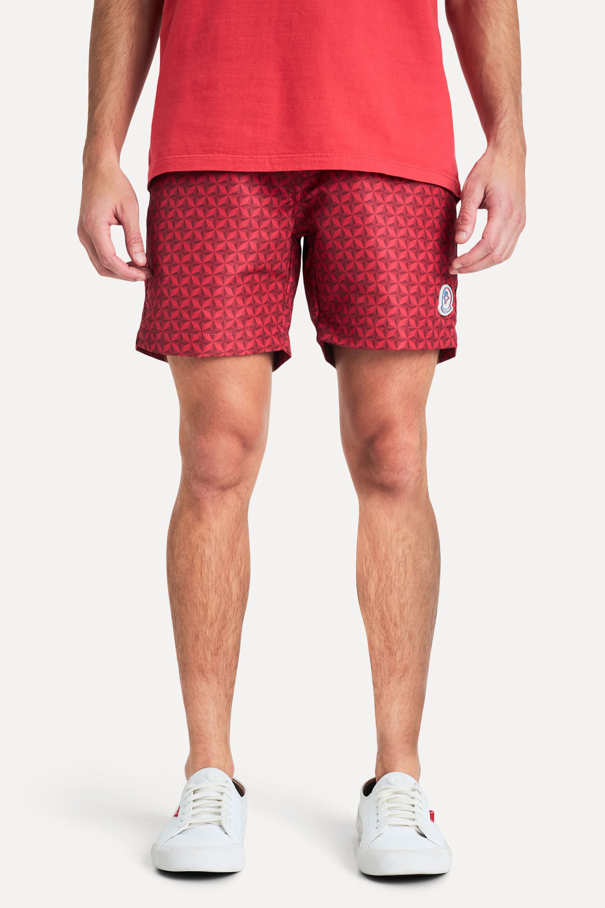 Short Arpoador Estampado Estrela - Vermelho - 42