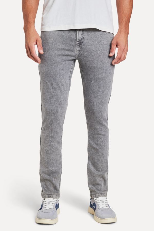 Calca Jeans Relaxed Grey Cinza - 46