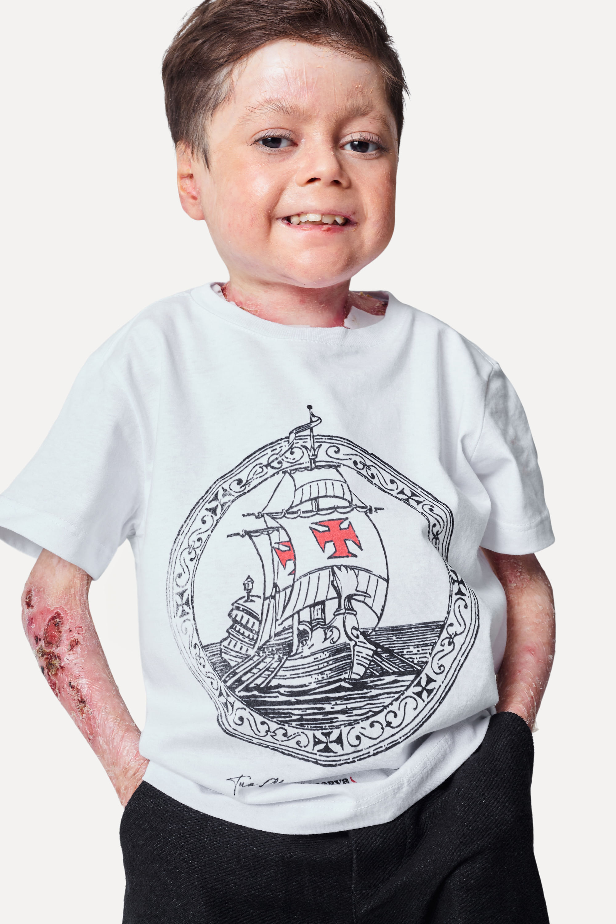 Camiseta Mini Estampada Caravela Vasco