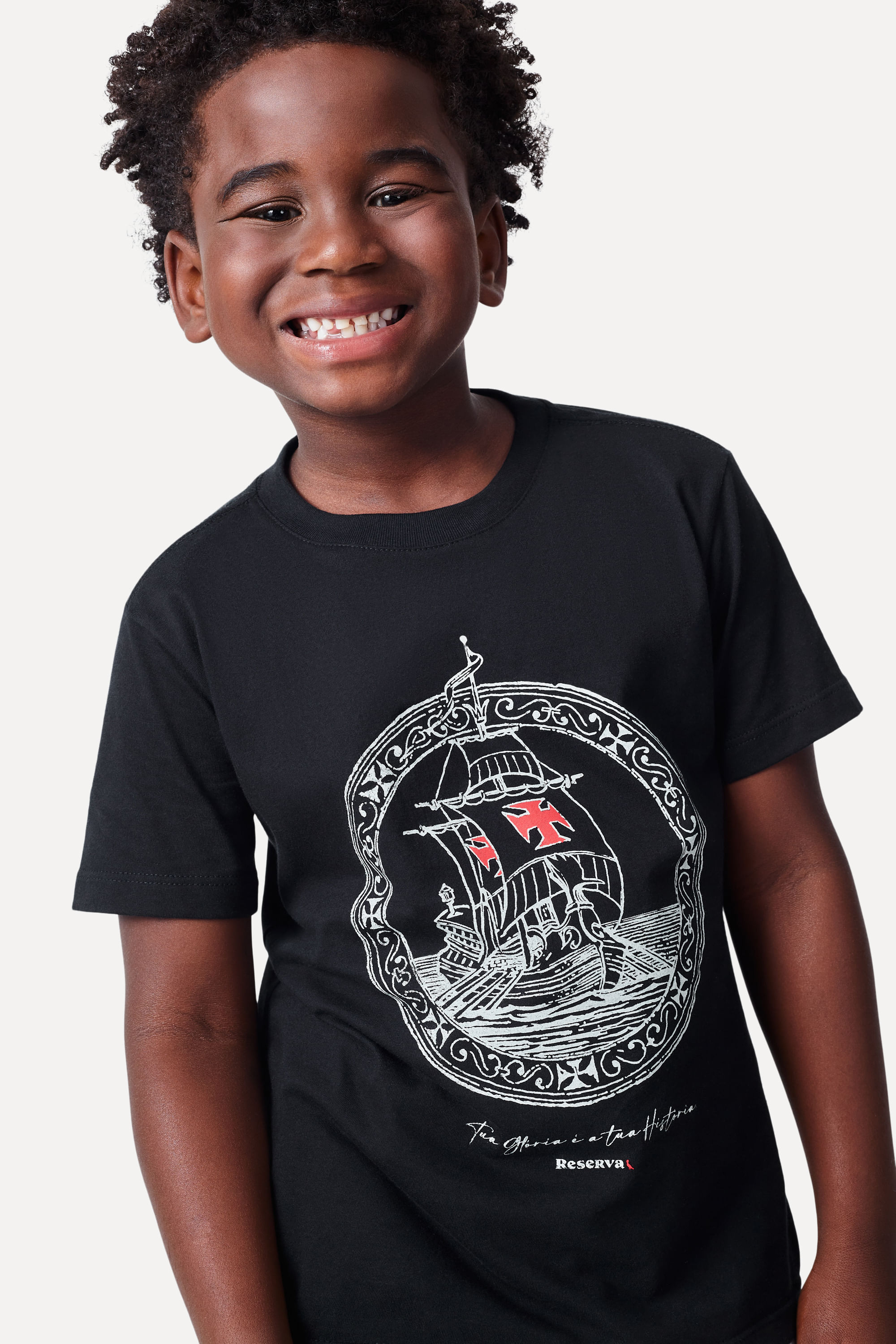 Camiseta Mini Estampada Caravela Vasco