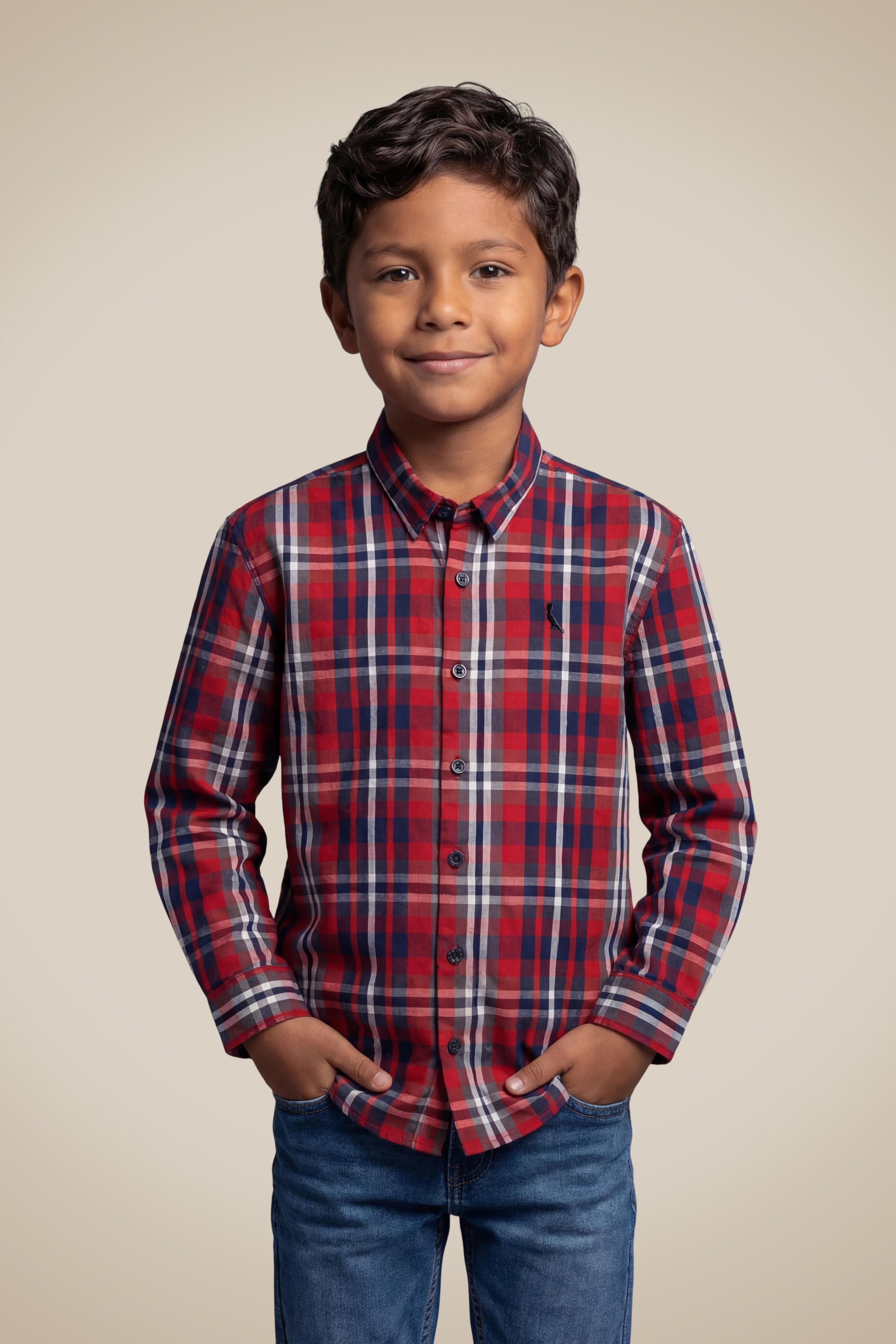 Camisa Mini Ml Xadrez Pula Fogueira