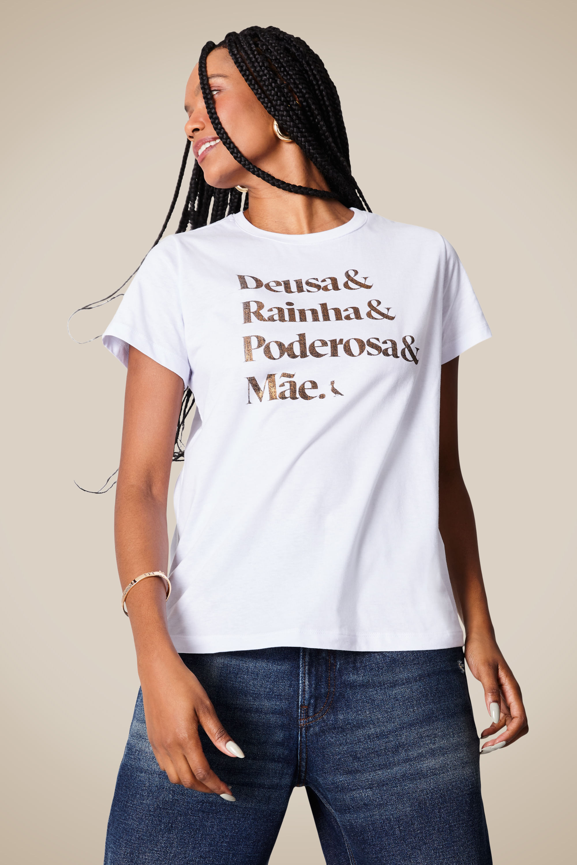 Camiseta Estampada Deusa Rainha Poderosa — Reserva