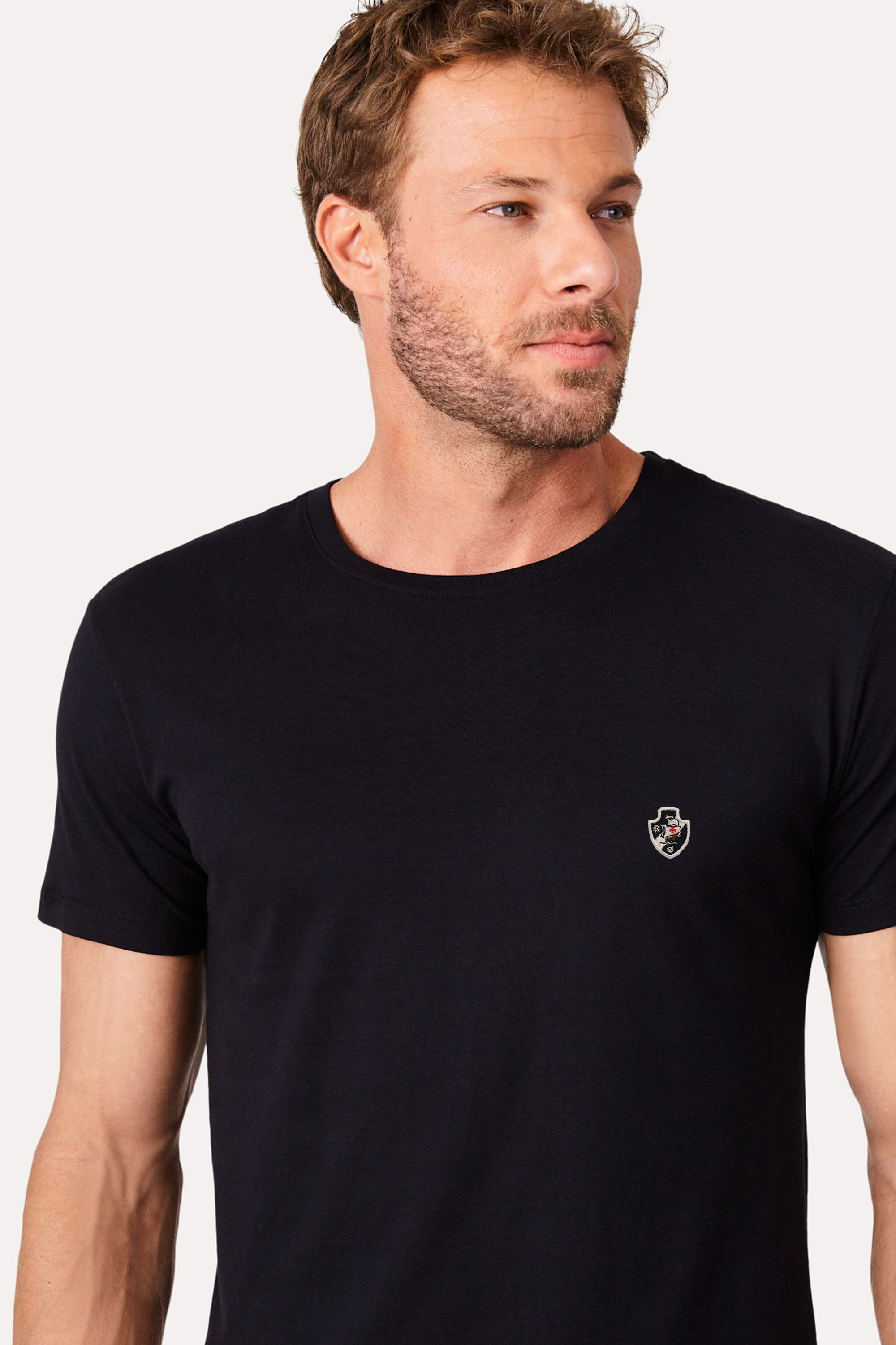 Camiseta Masc Escudo Vasco Bordado