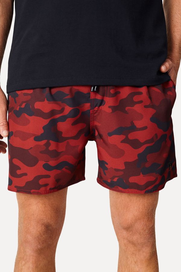 Short Praia Estampado Camuflado Fla Vermelho - M