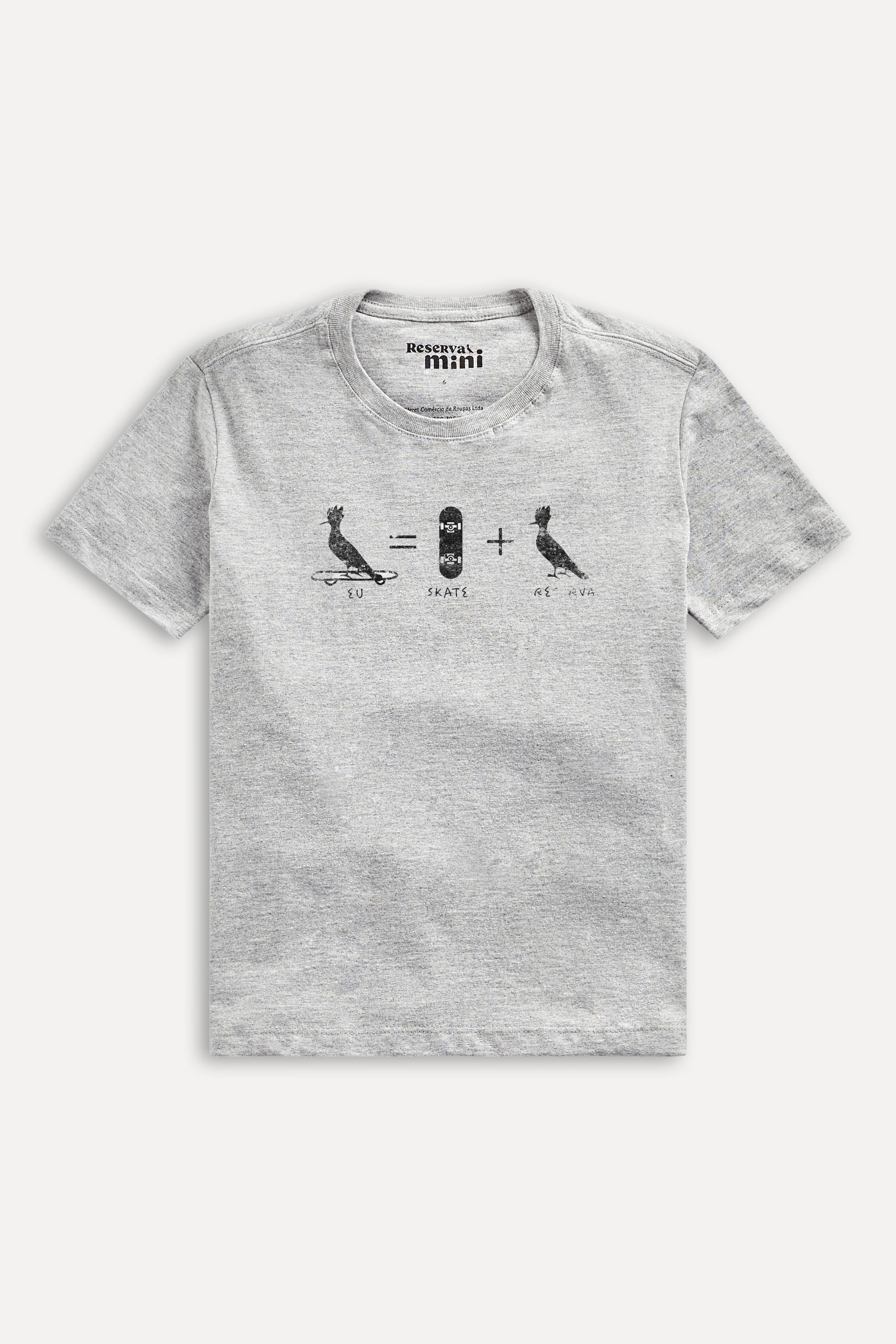 Camiseta Mini Pica Pau Skate - Cinza Mescla - 04