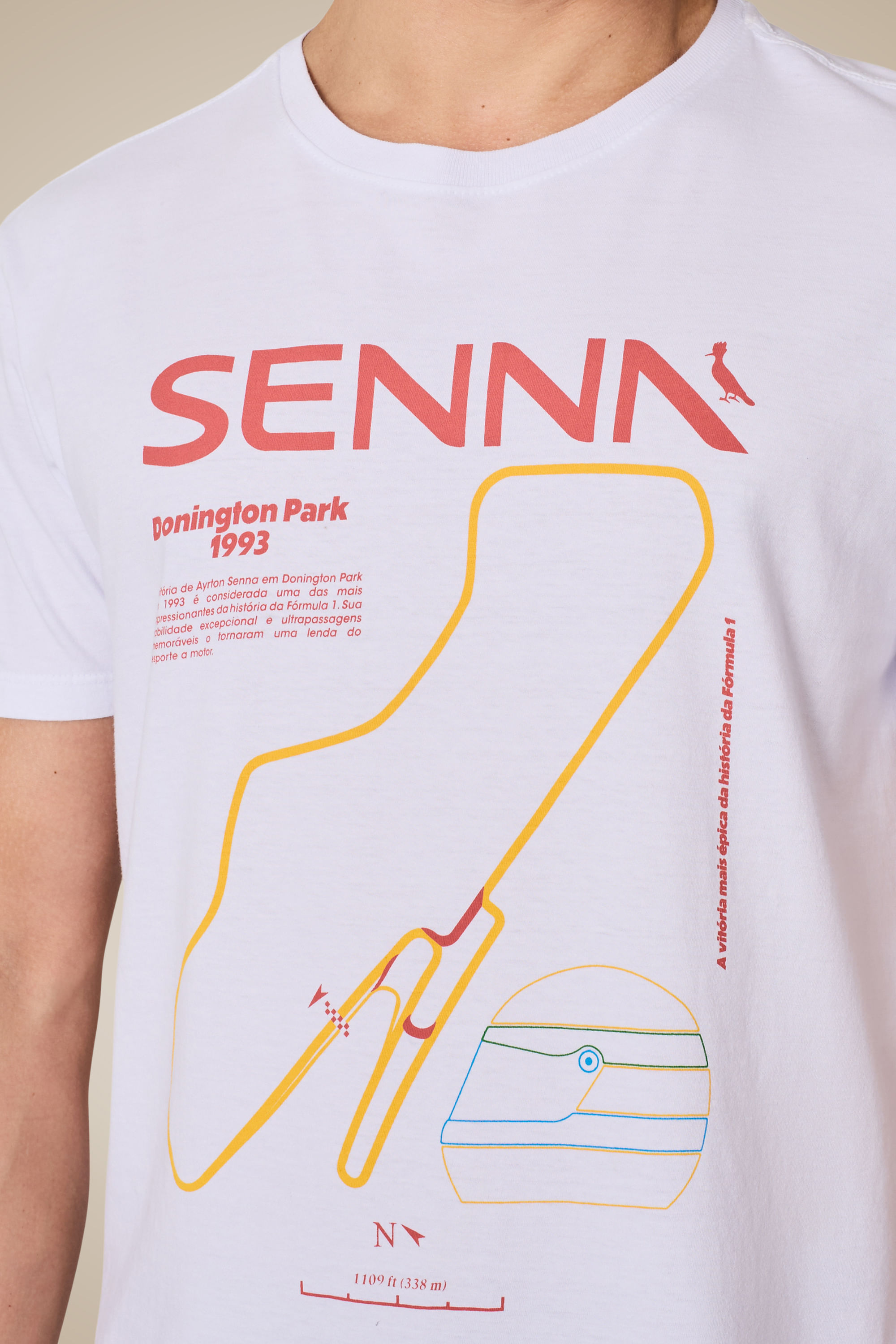 Camiseta Estampada Donington Park Senna - Branco - G