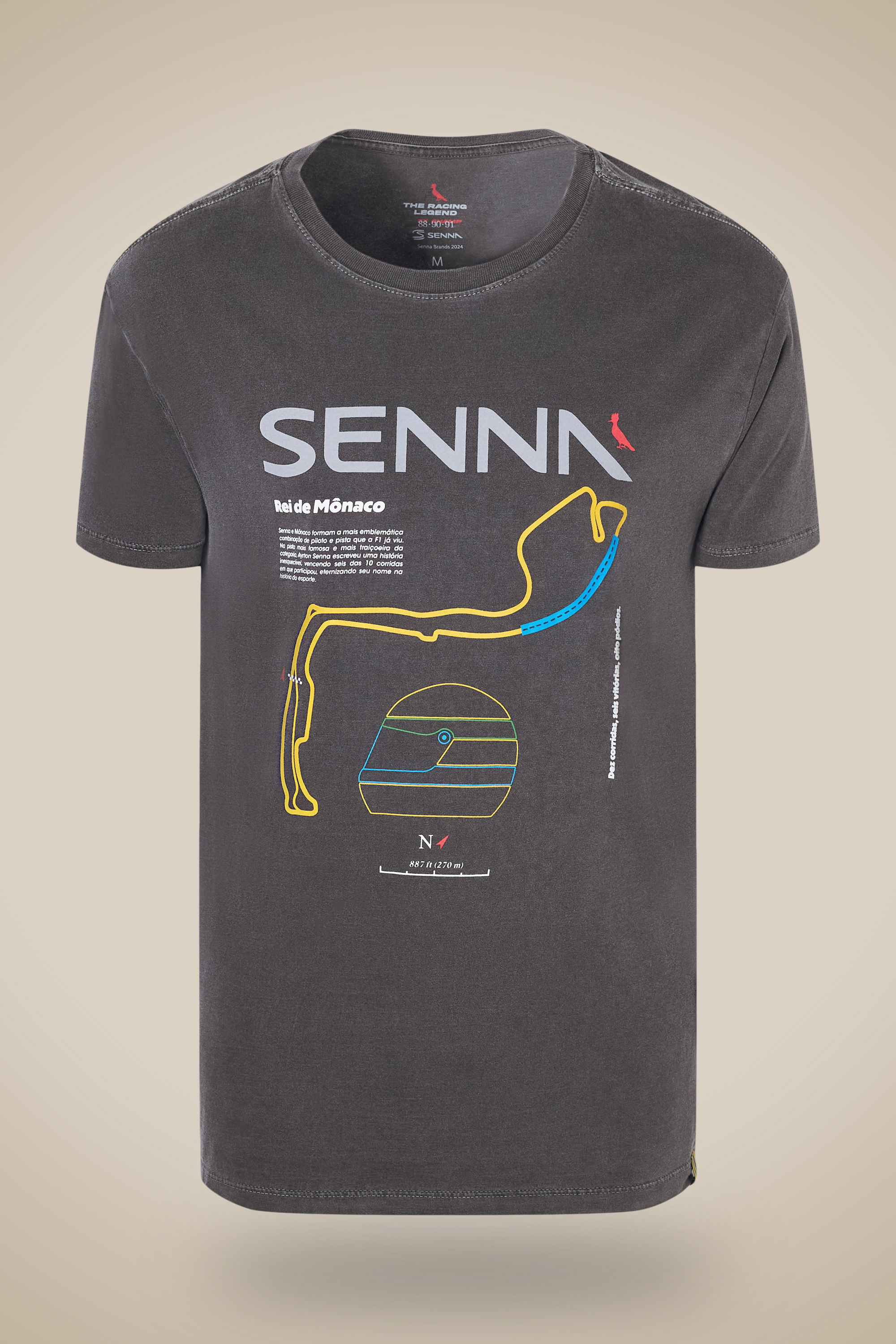 Camiseta Estampada Circuito Monaco Senna