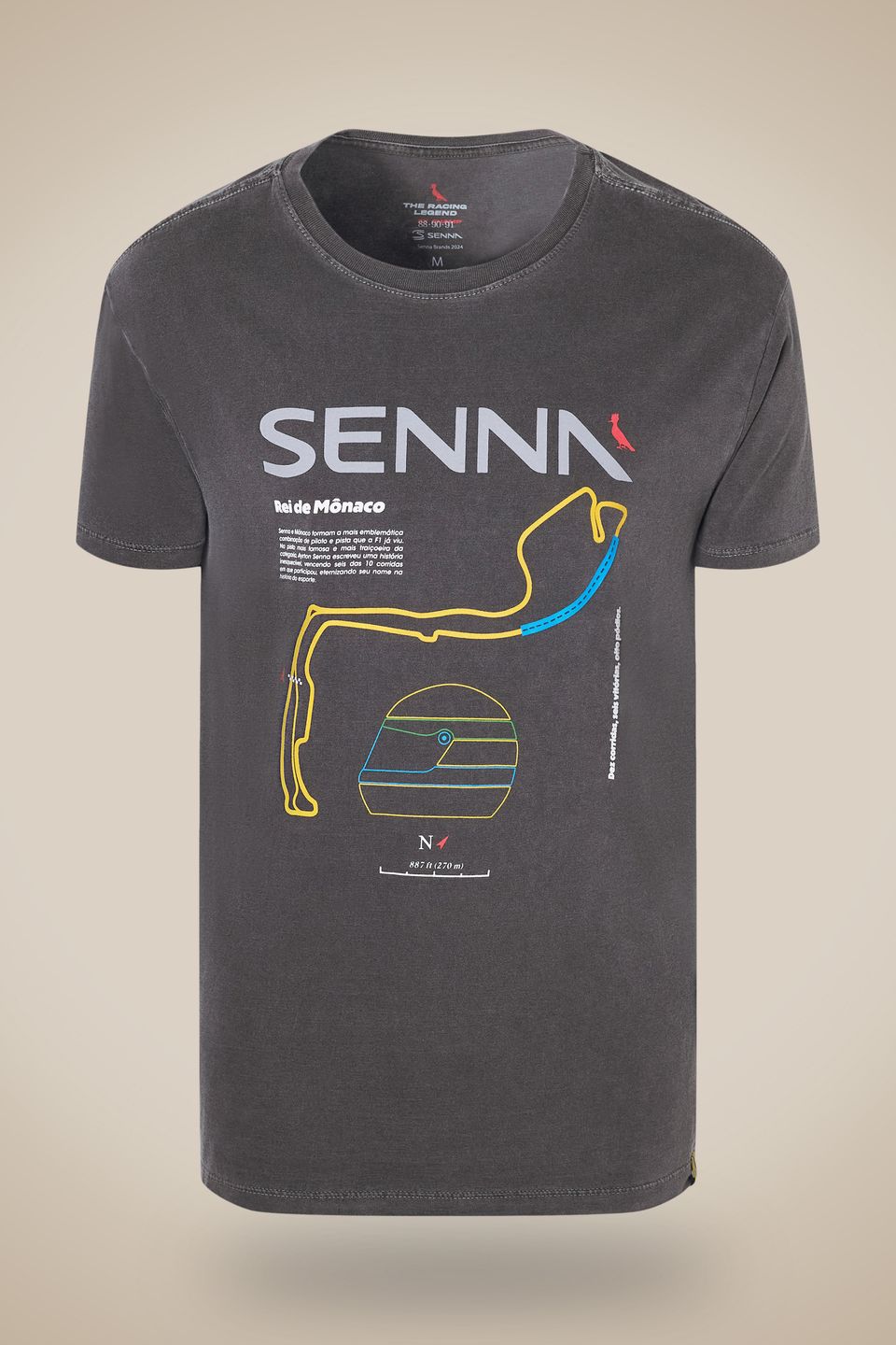 Camiseta Estampada Circuito Monaco Senna
