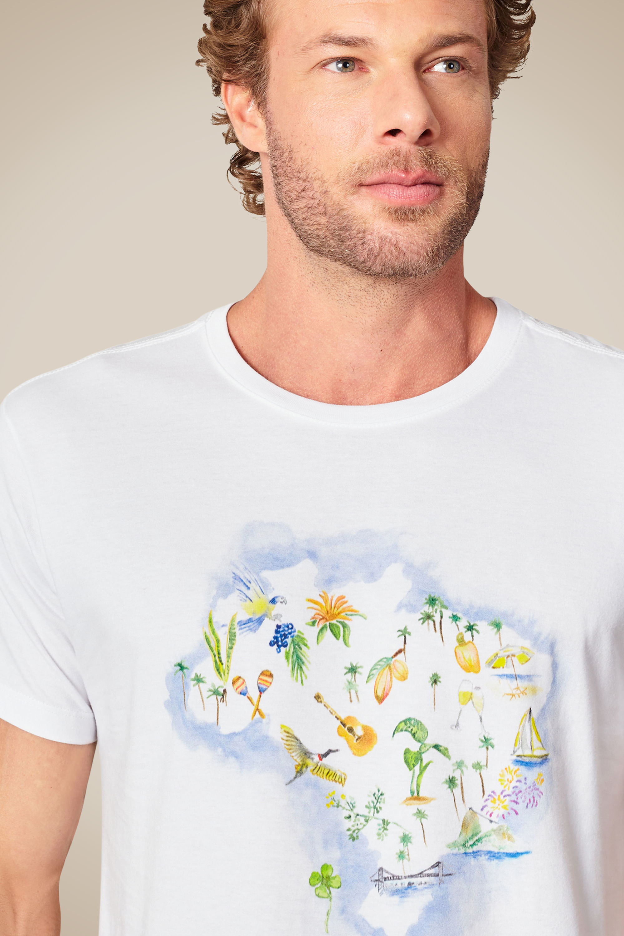 Camiseta Estampada Brasil Color