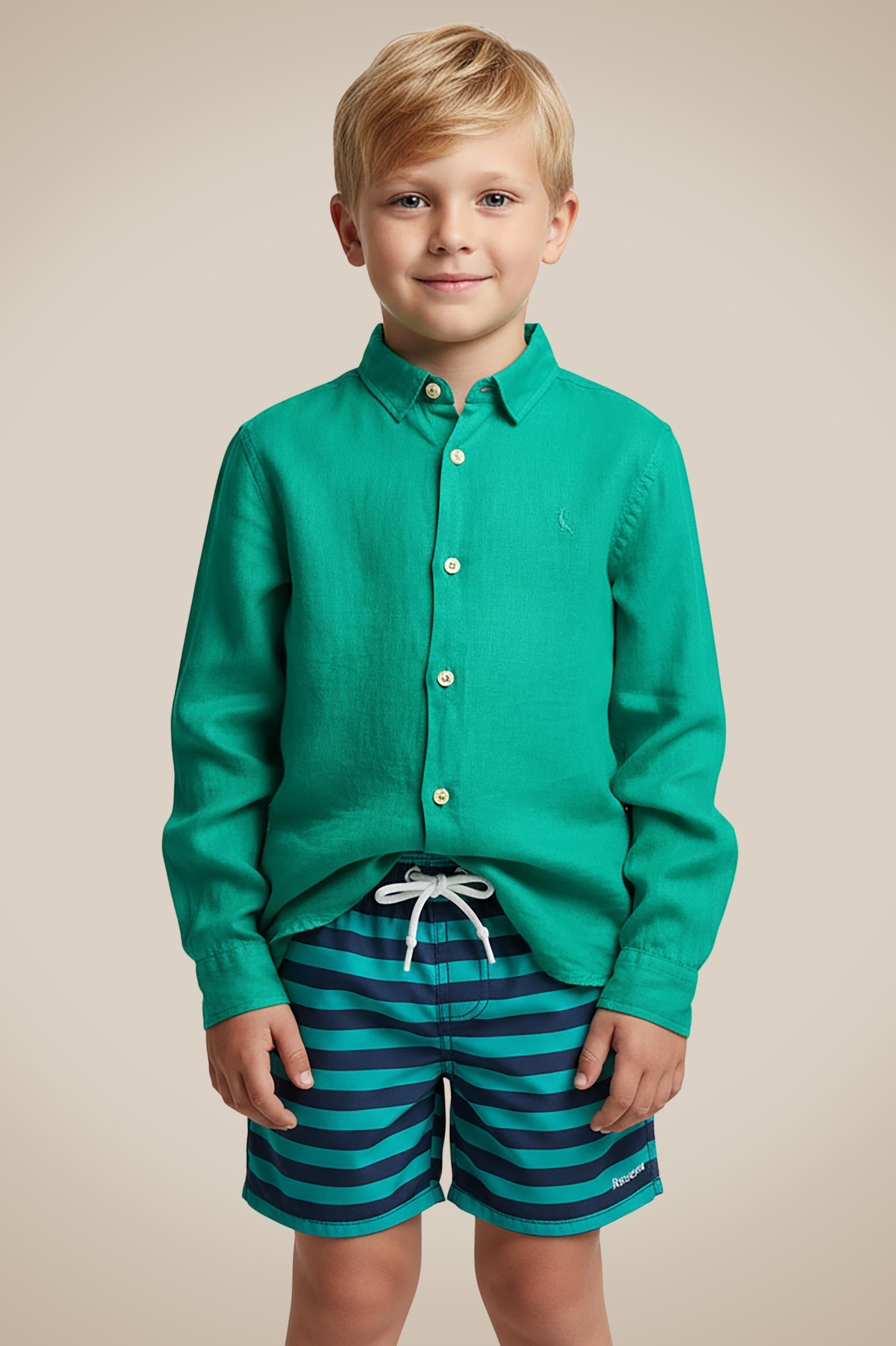 Camisa Mini Ml Tp Linho Tinturado