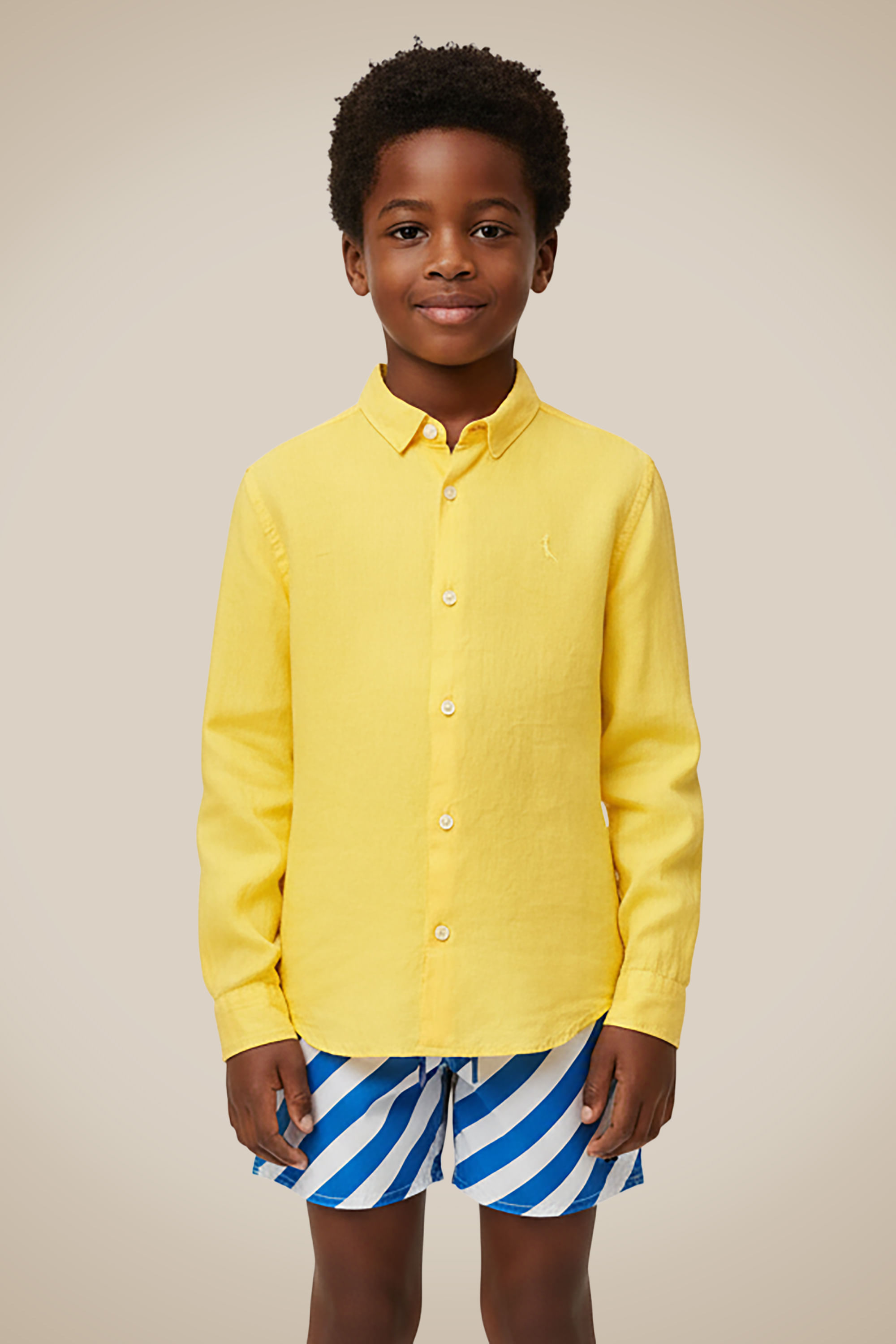 Camisa Mini Ml Tp Linho Tinturado