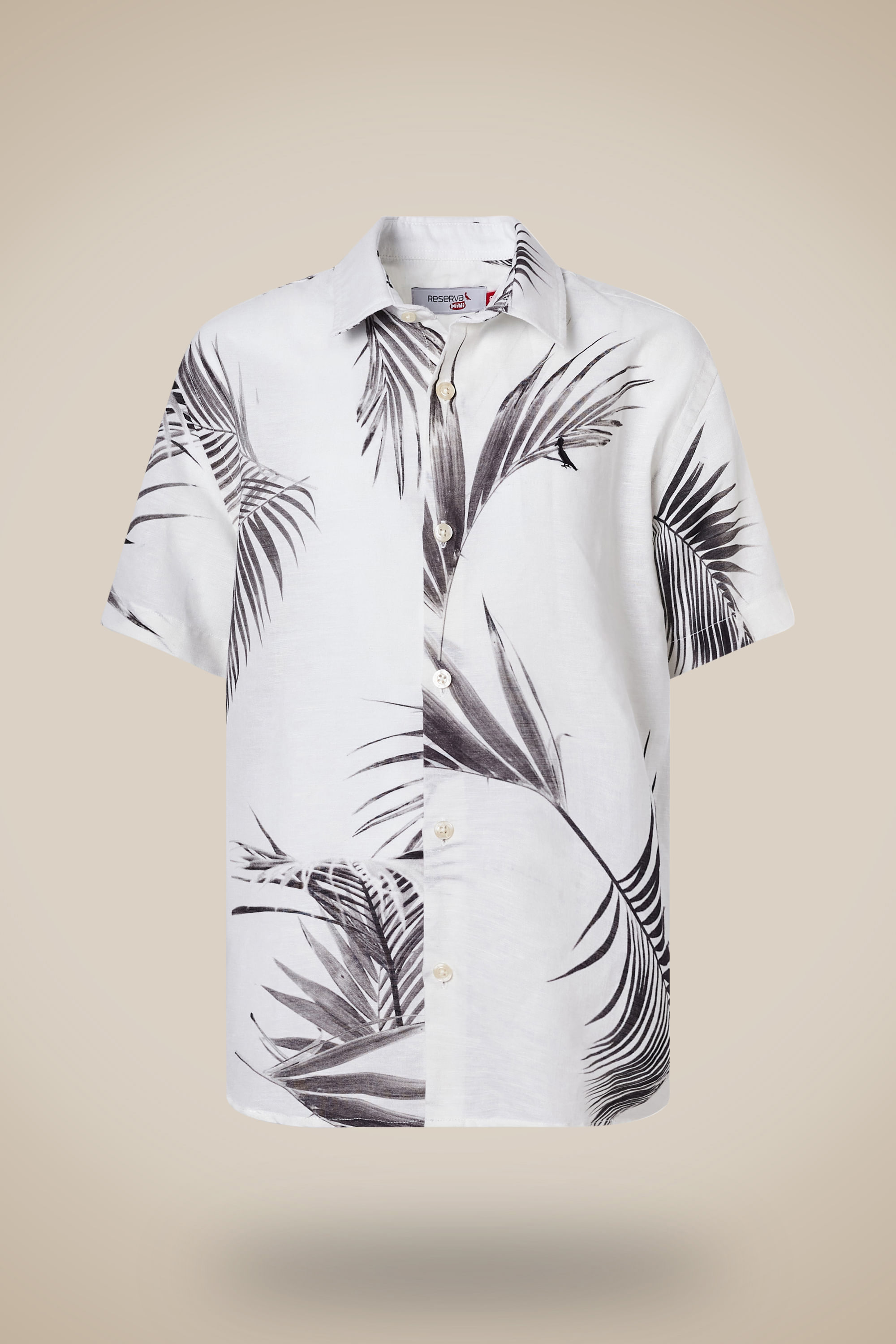 Camisa Mini Mc Linho Folhagem Respiro