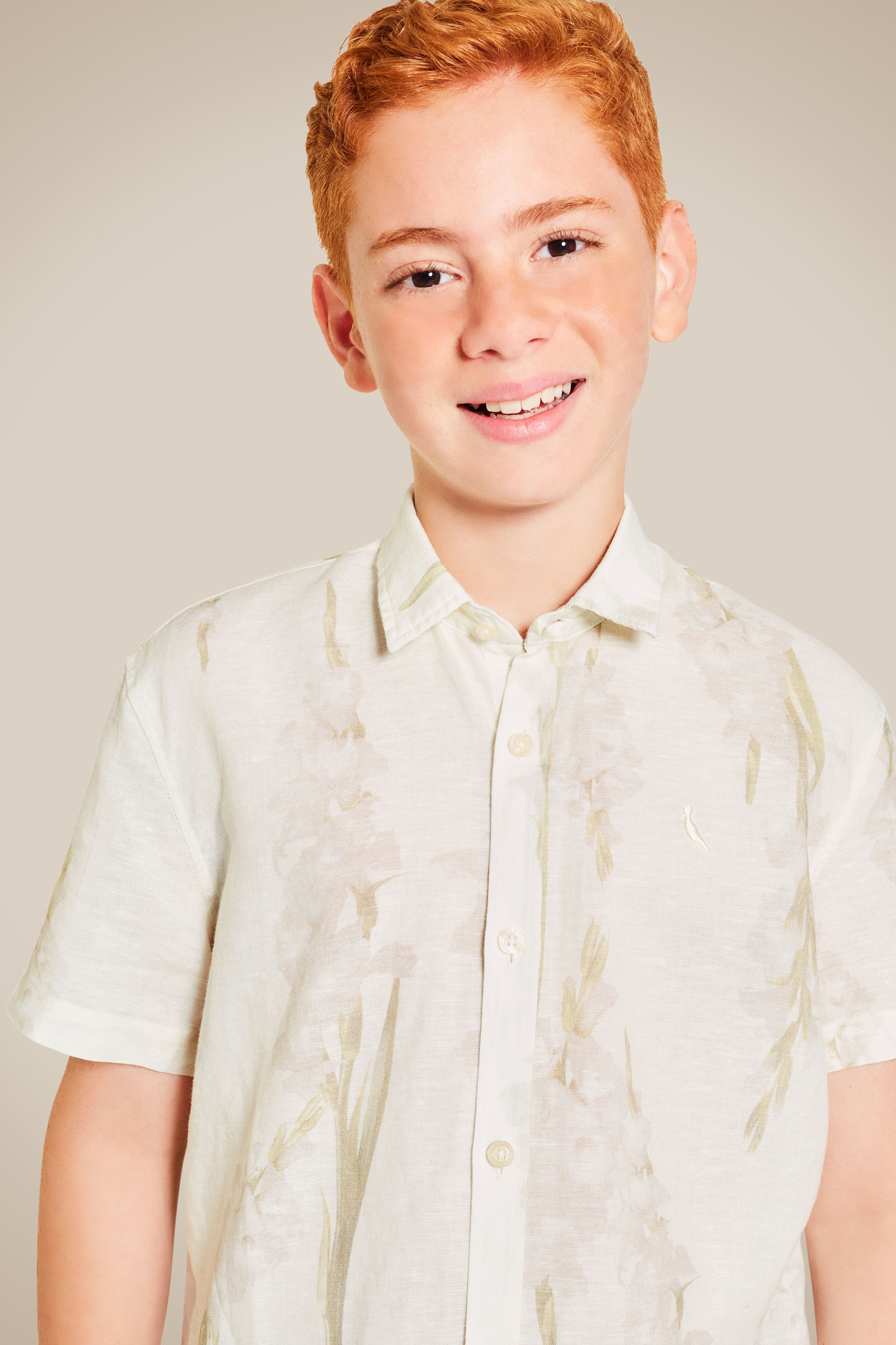 Camisa Mini Linho Floral Energia