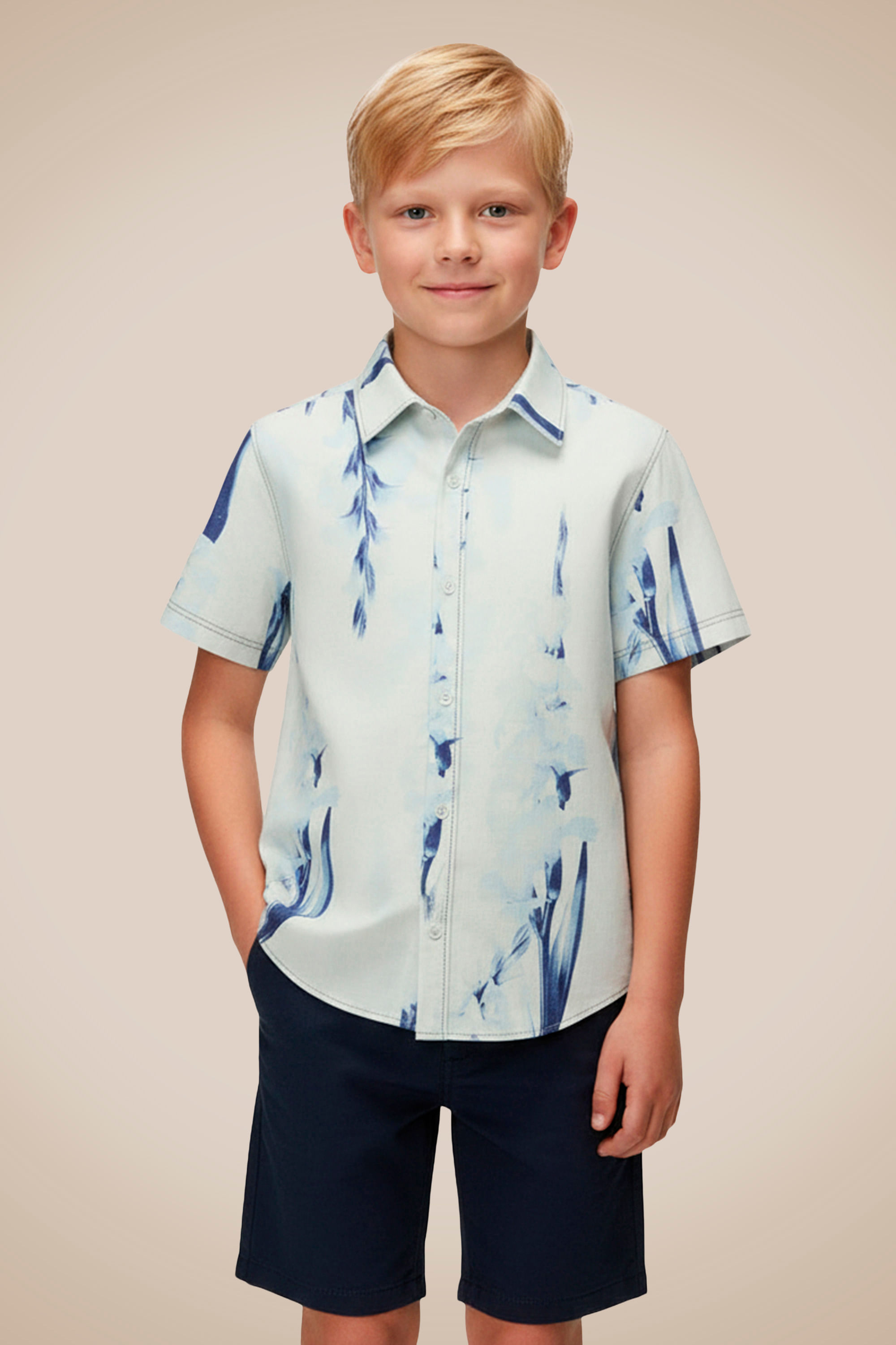 Camisa Mini Linho Floral Energia