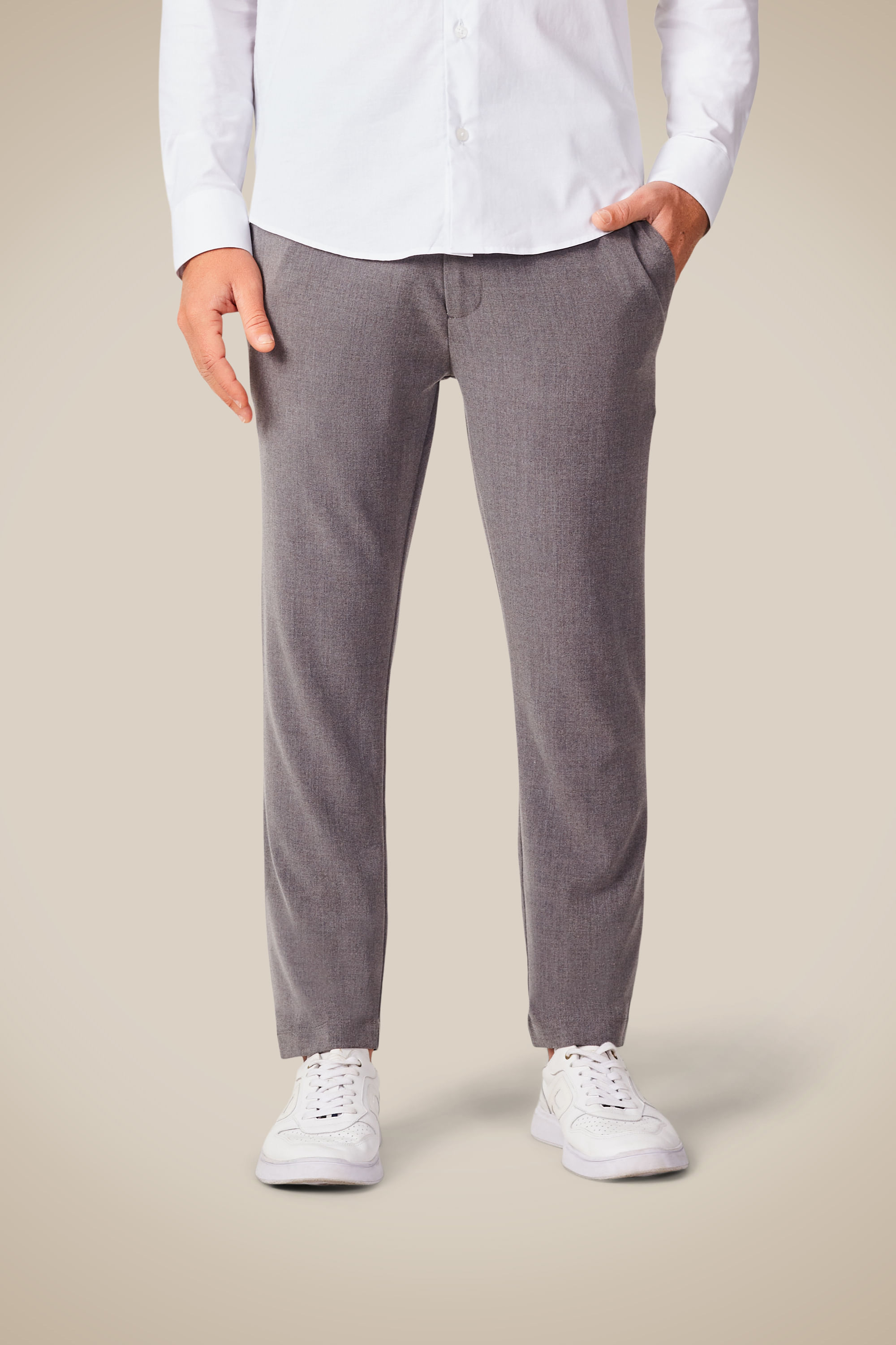 Calca Chino Comfort Sp - Cinza Mescla Escuro - 38