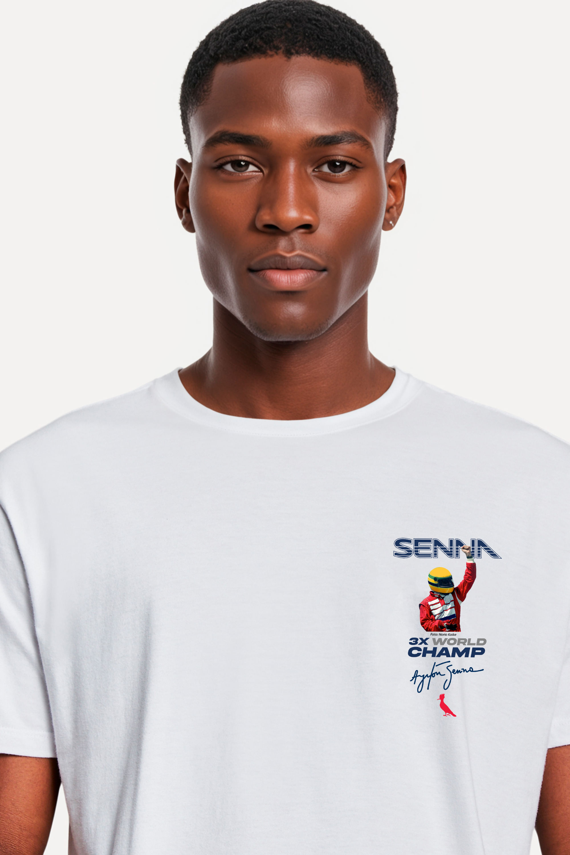 Camiseta Estampada Senna 3x World Champ - Branco - M