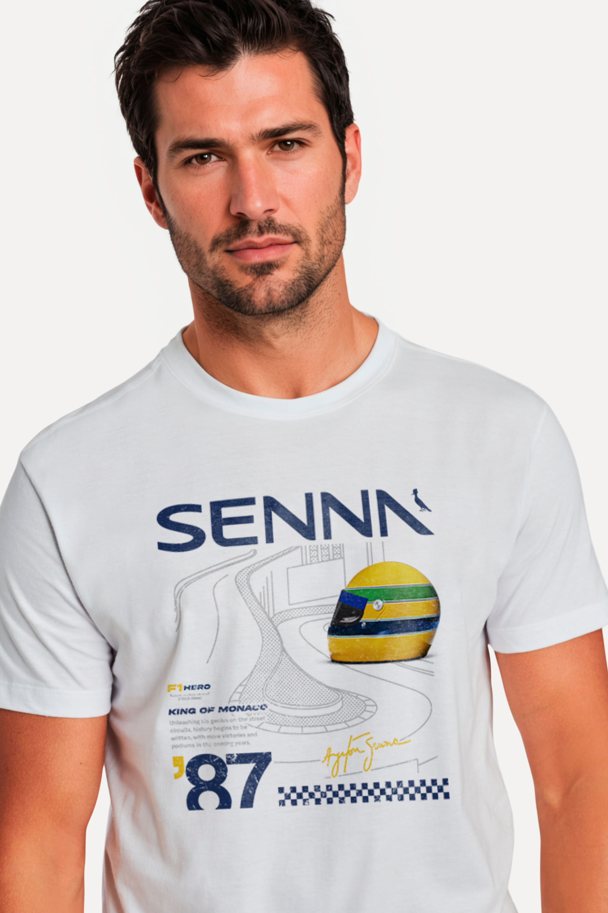 Camiseta Estampada Senna King Of Monaco
