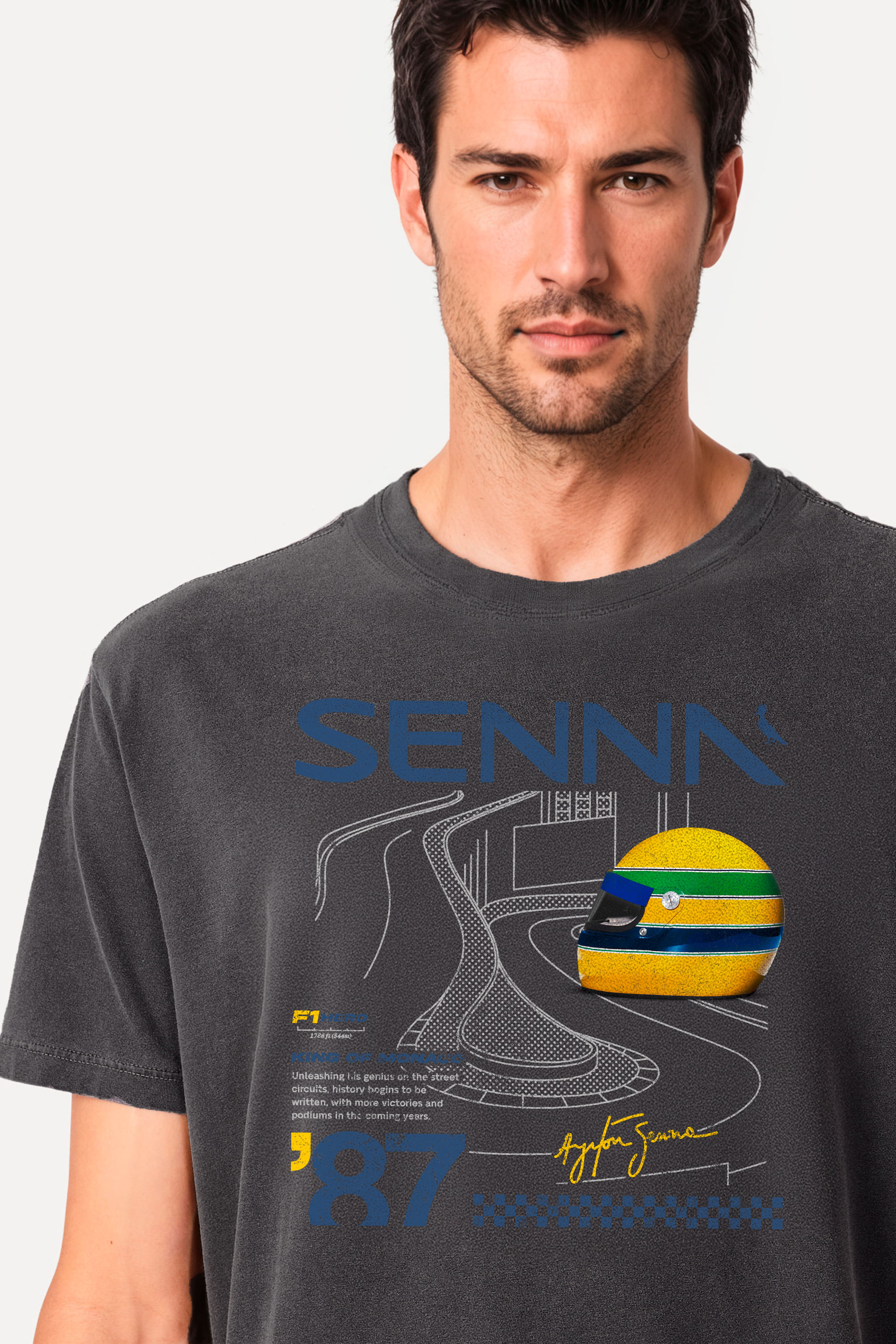 Camiseta Estampada Senna King Of Monaco