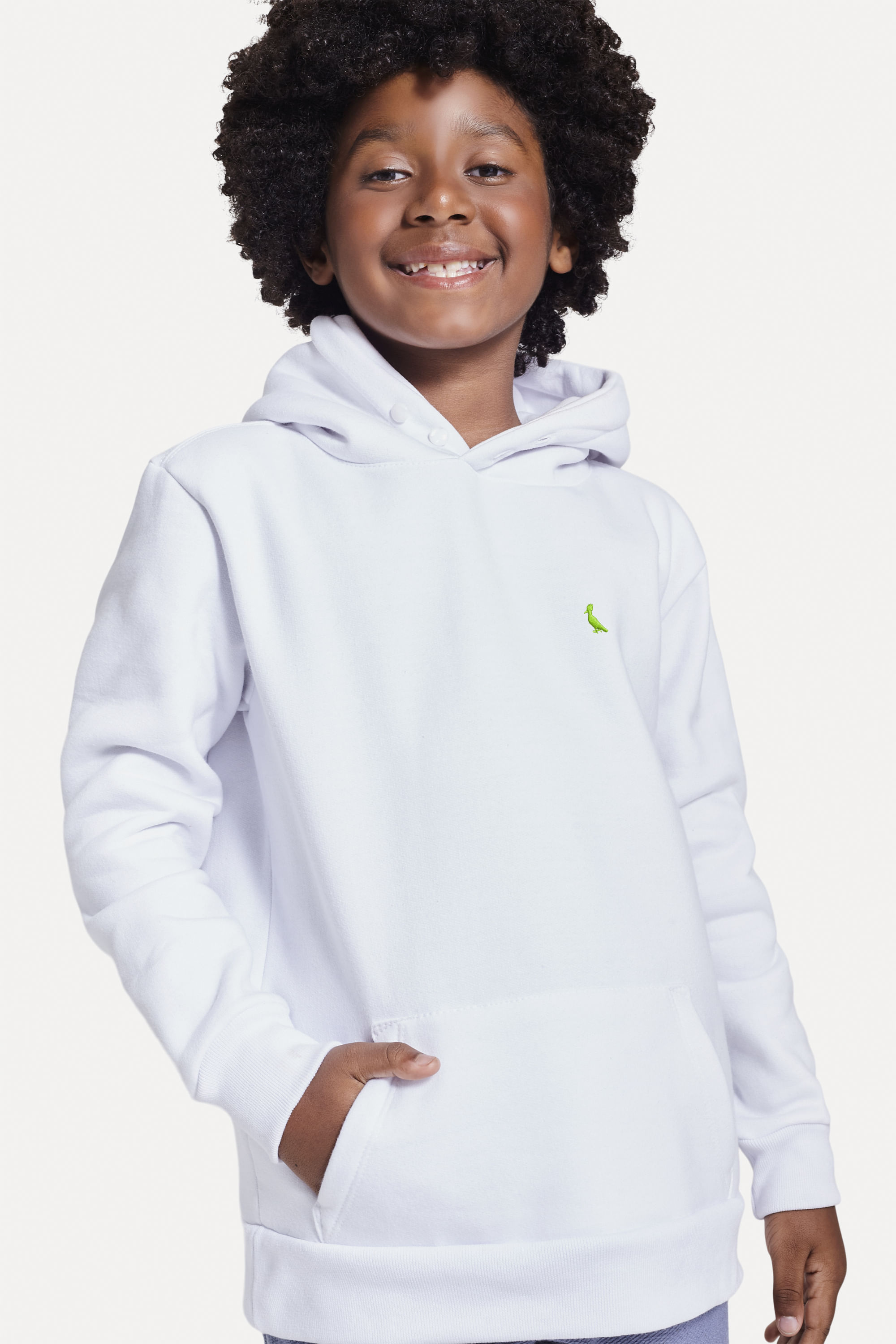 Hoodie Mini Moletom Canguru Neon Pp Bor - Branco - 06