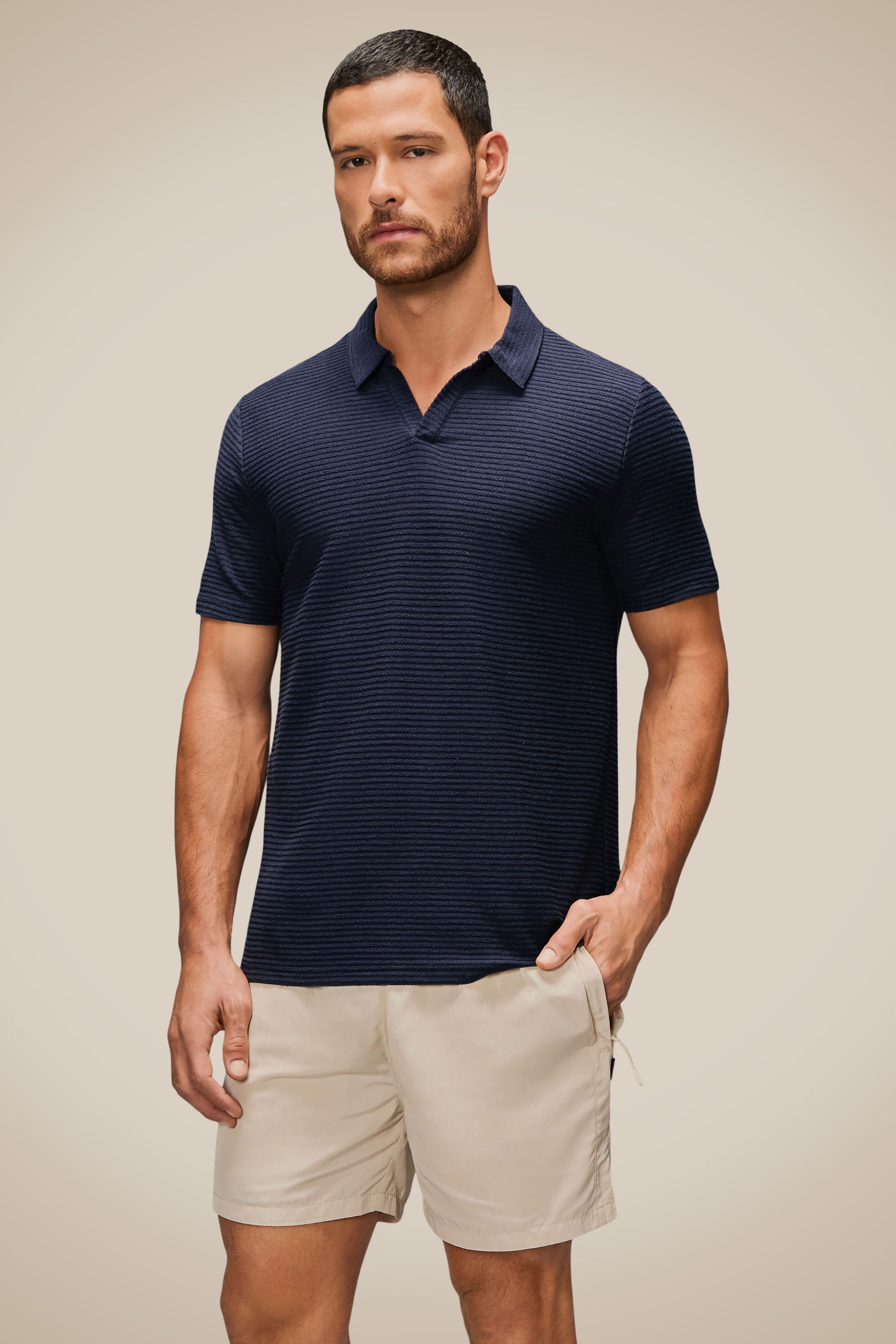 Polo Bata Listrado Oliveiras