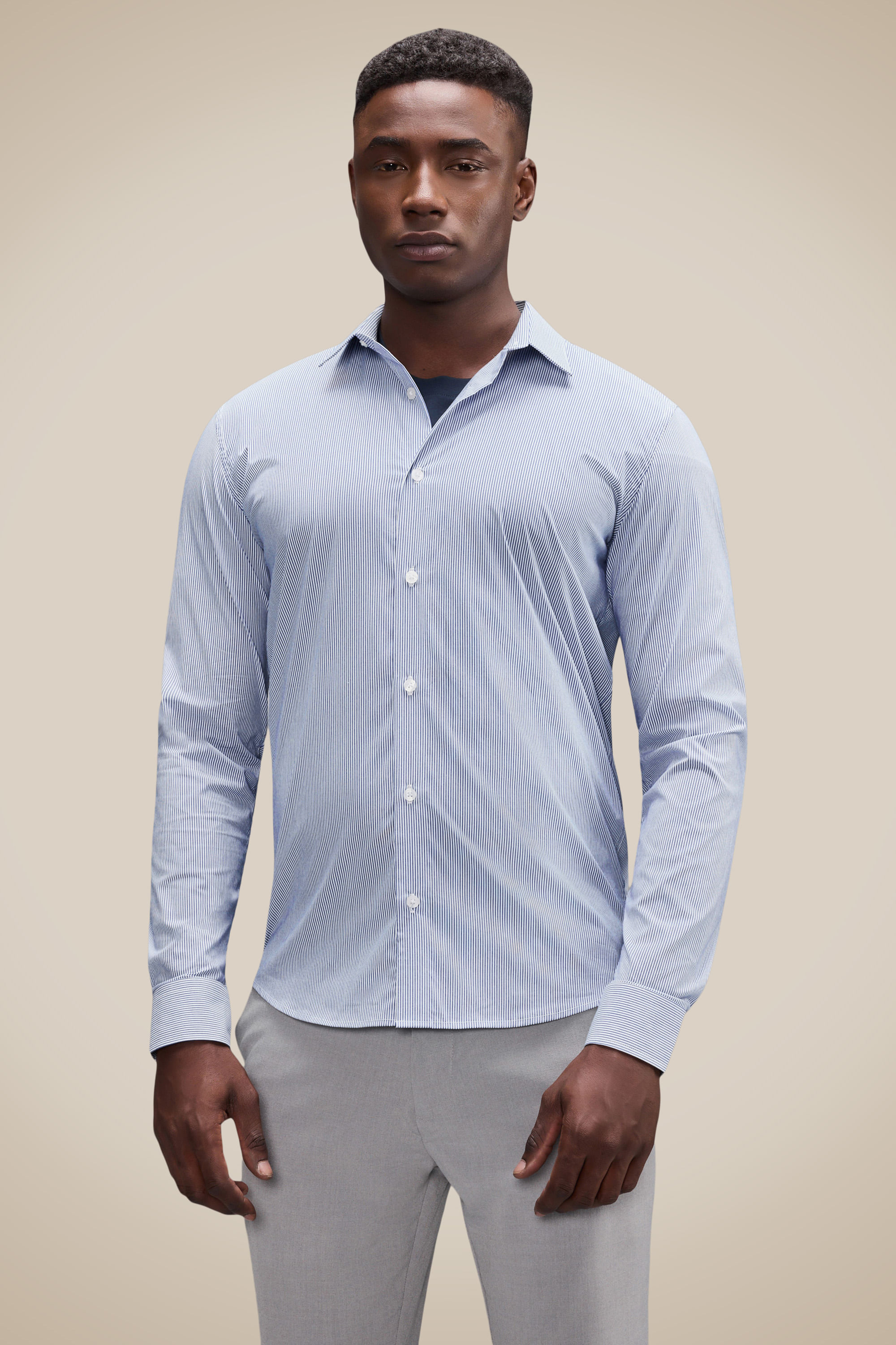 Camisa Ml Enxuto Cotton Tech Listra Fina