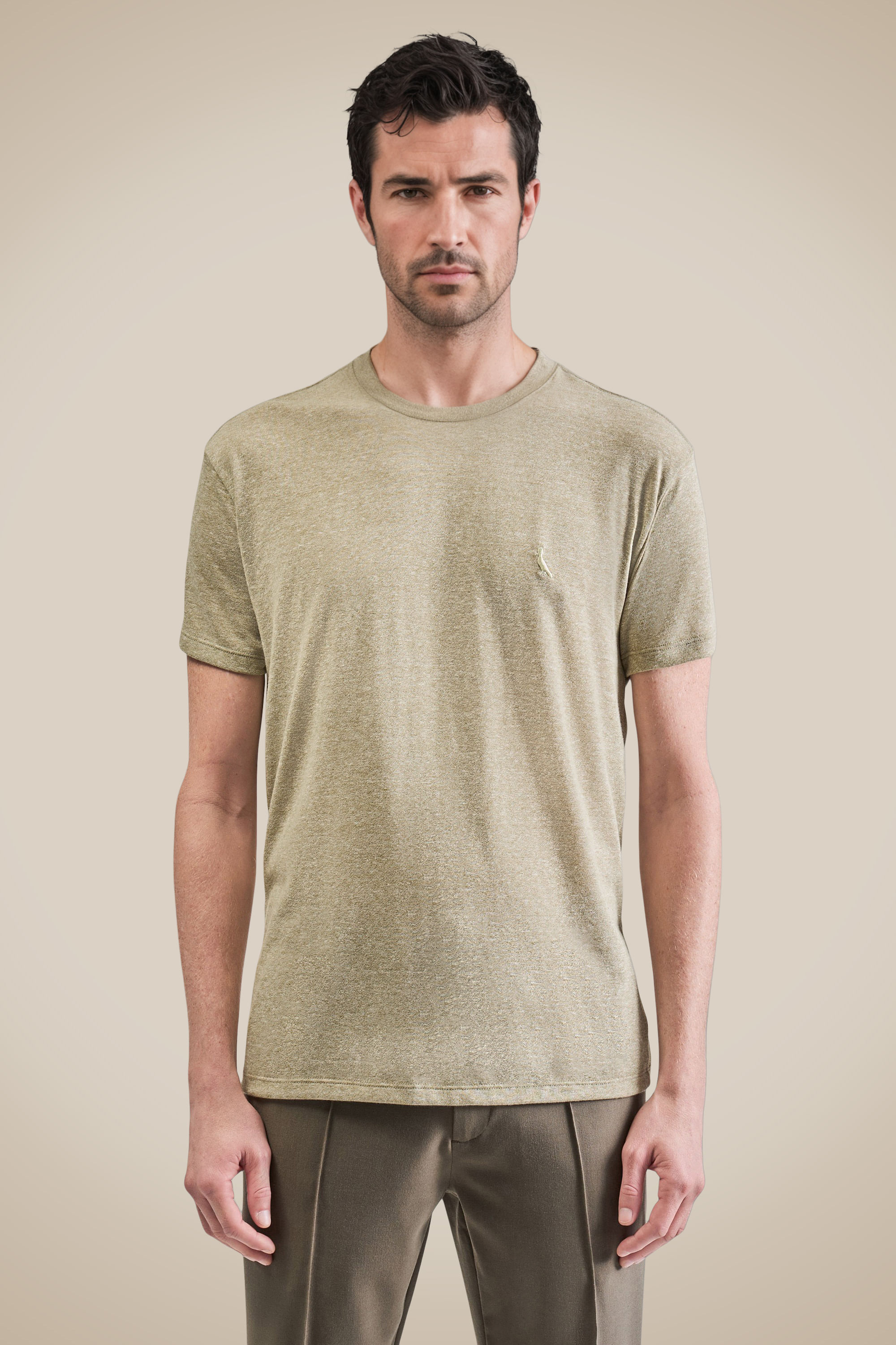 Camiseta Slim Malha Pessego - Pistache - P