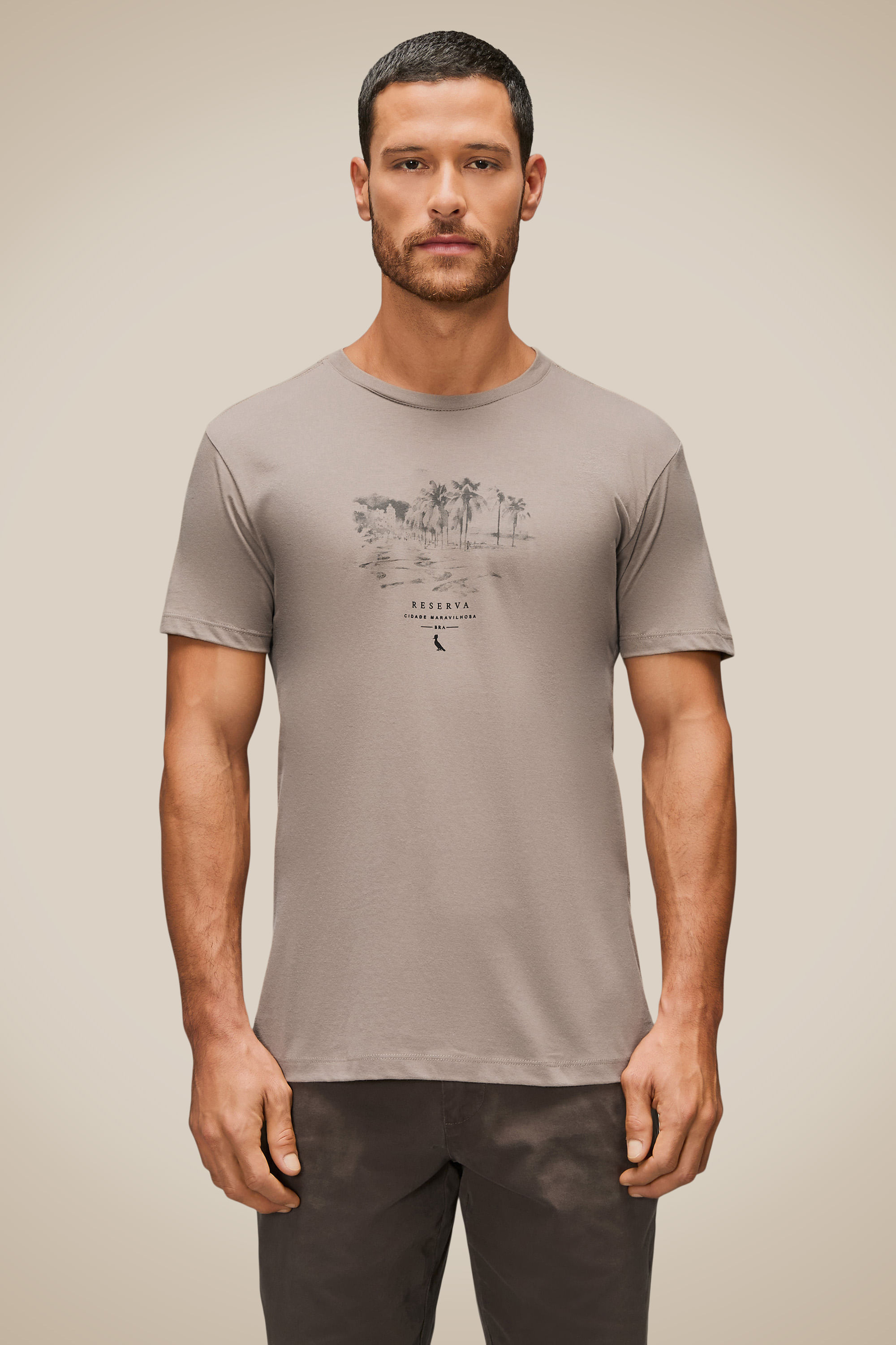 Camiseta Estampada Ondas De Copa Rj - Cinza Lua - Gg