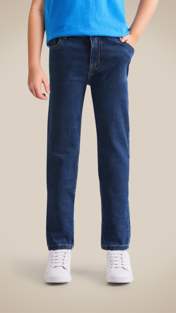 Calca Mini Jeans Regular Moletom Allan - Indigo - 06