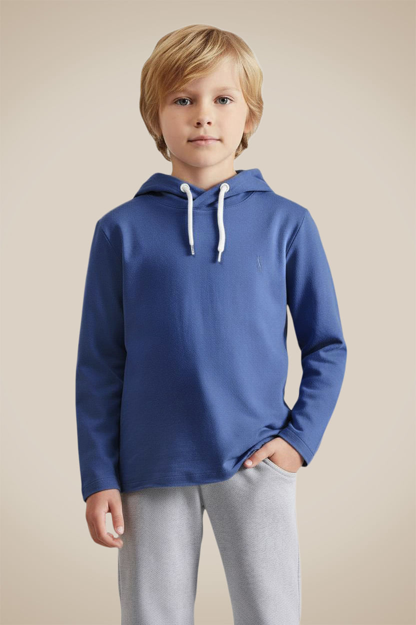 Hoodie Mini Malha a Fio - Carbono Az - 06