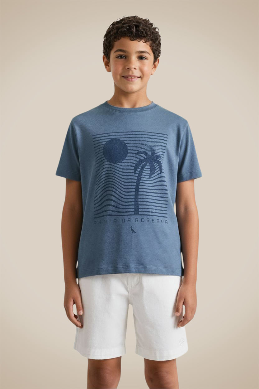 Camiseta Mini Estampa Lines Of Summer