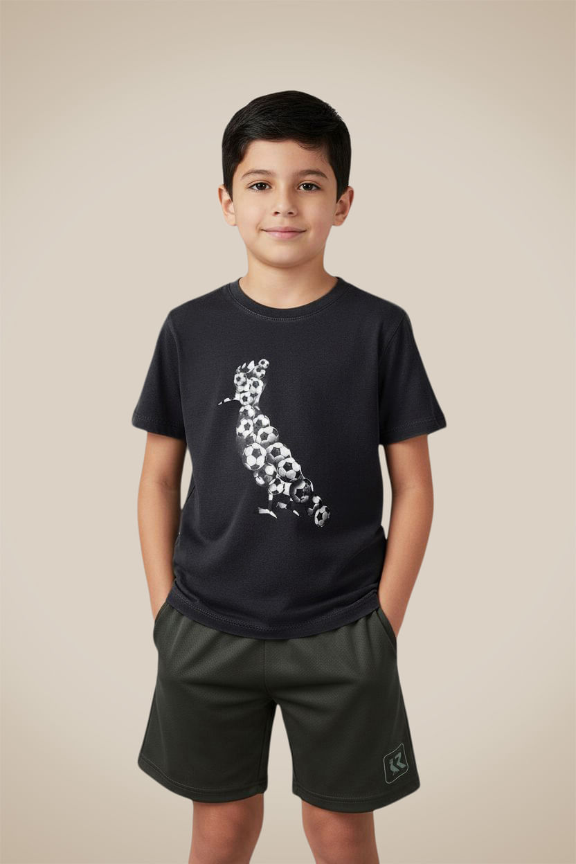 Camiseta Mini Estampa Pica Pau Futebol - Preto Stoned - 08