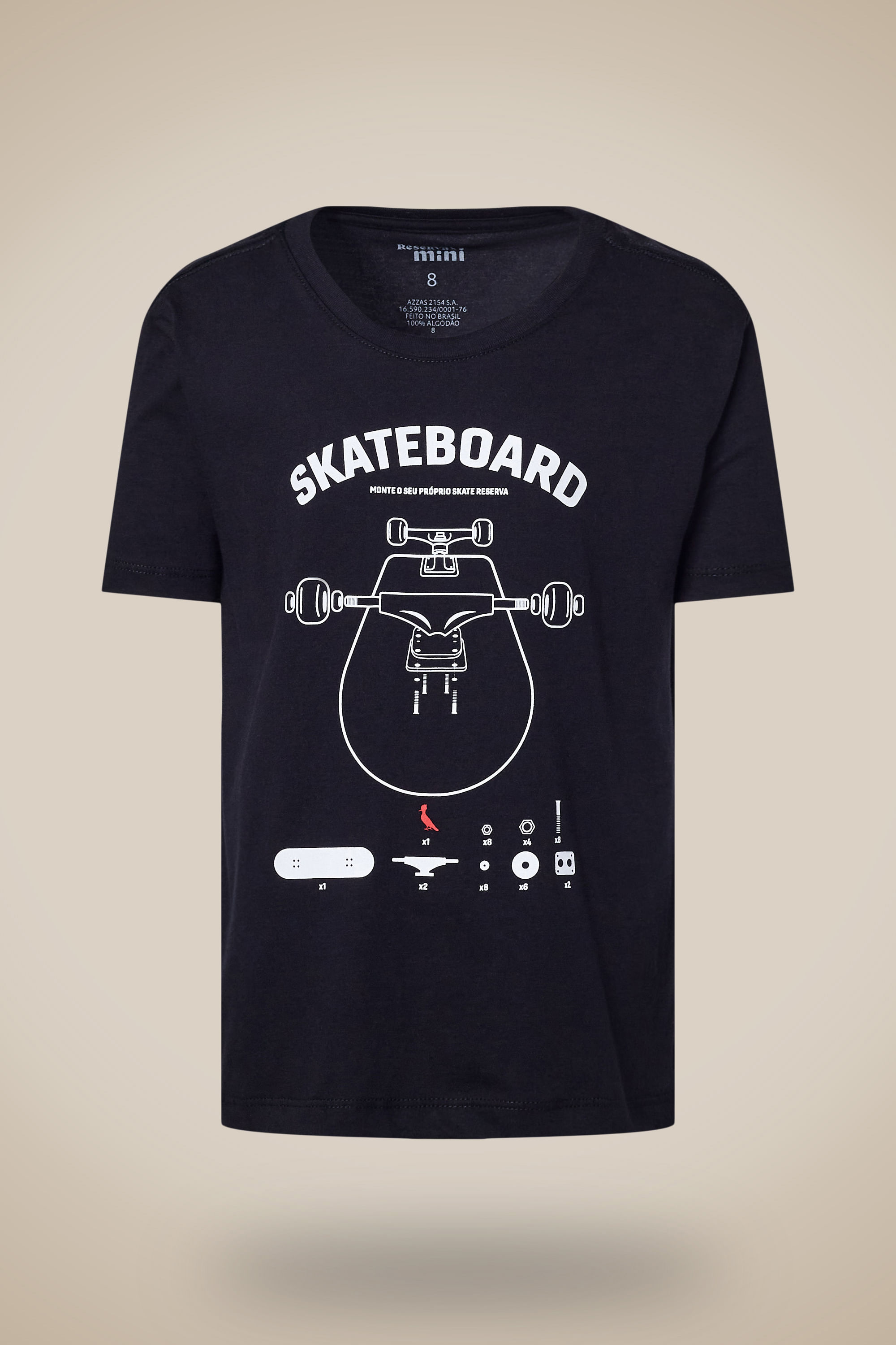 Camiseta Mini Estampa Skateboard