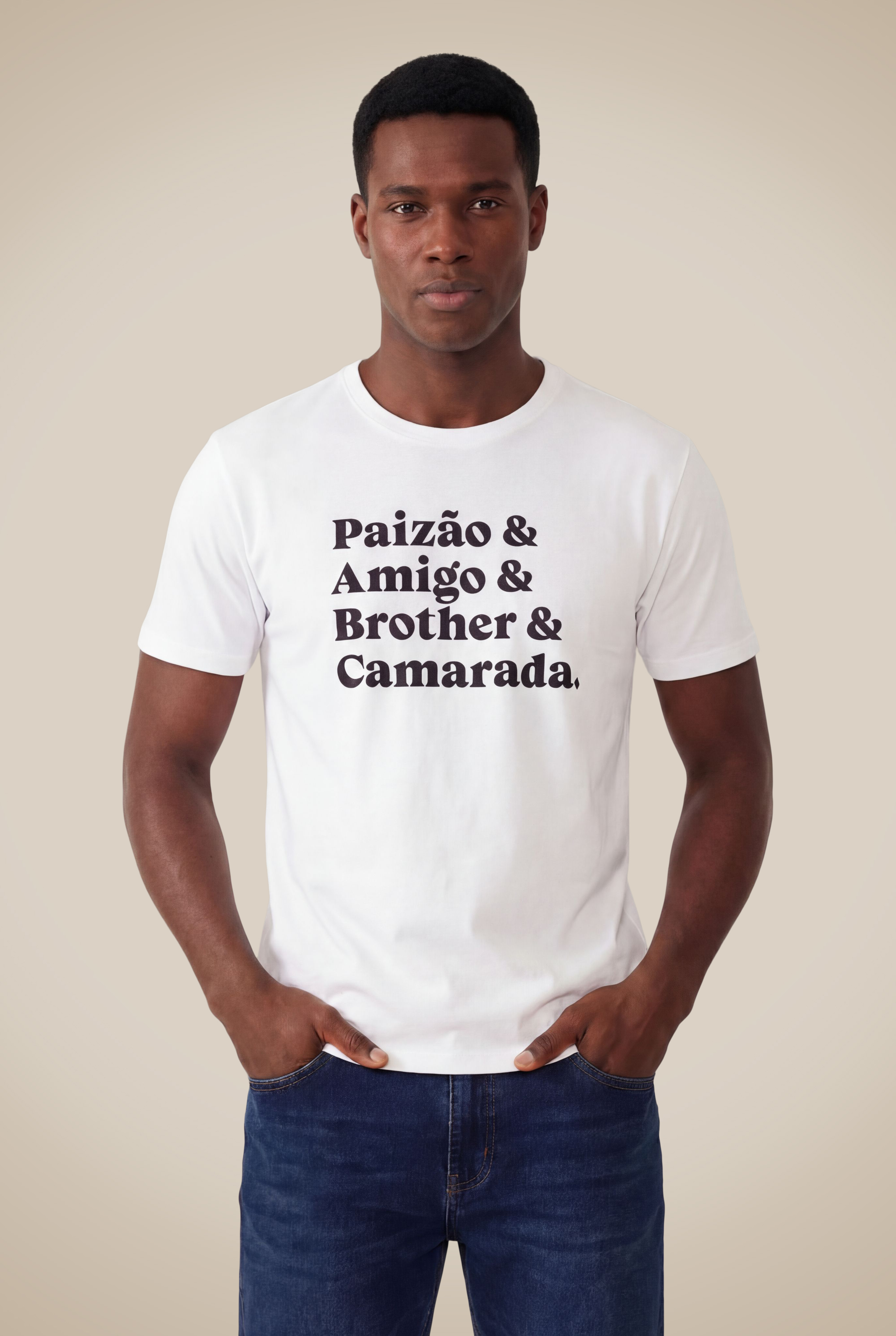 Camiseta Estampada Paizao & Amigo - Branco - M