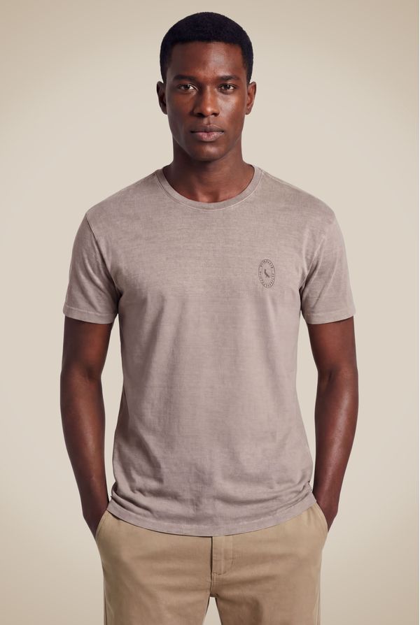 Camiseta Estampada Carimbo Peito Cinza Lua - G