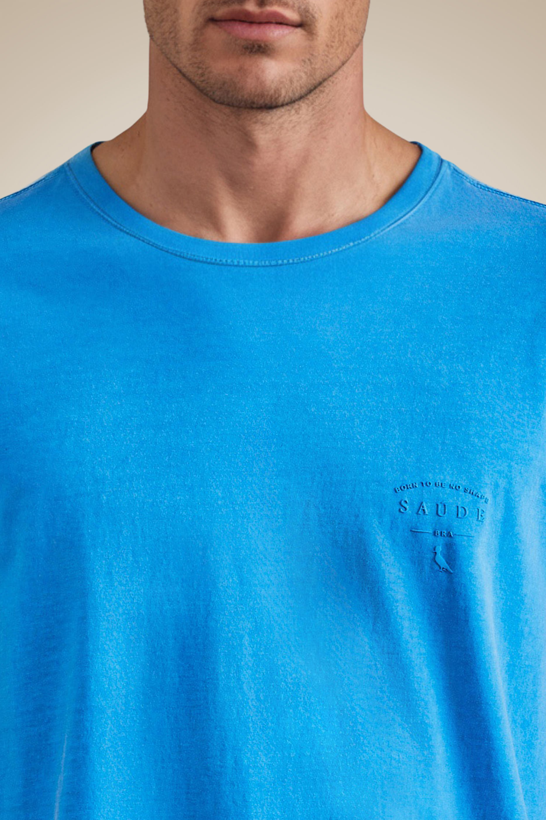 Camiseta Estampa Born To Be Saude - Azul - Gg
