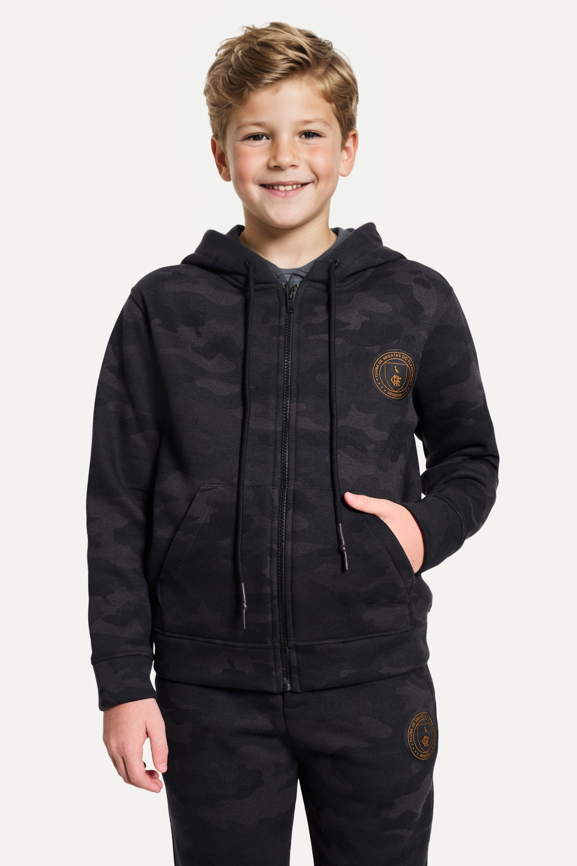 Hoddie Mini Moletom Camuflado Fla Preto