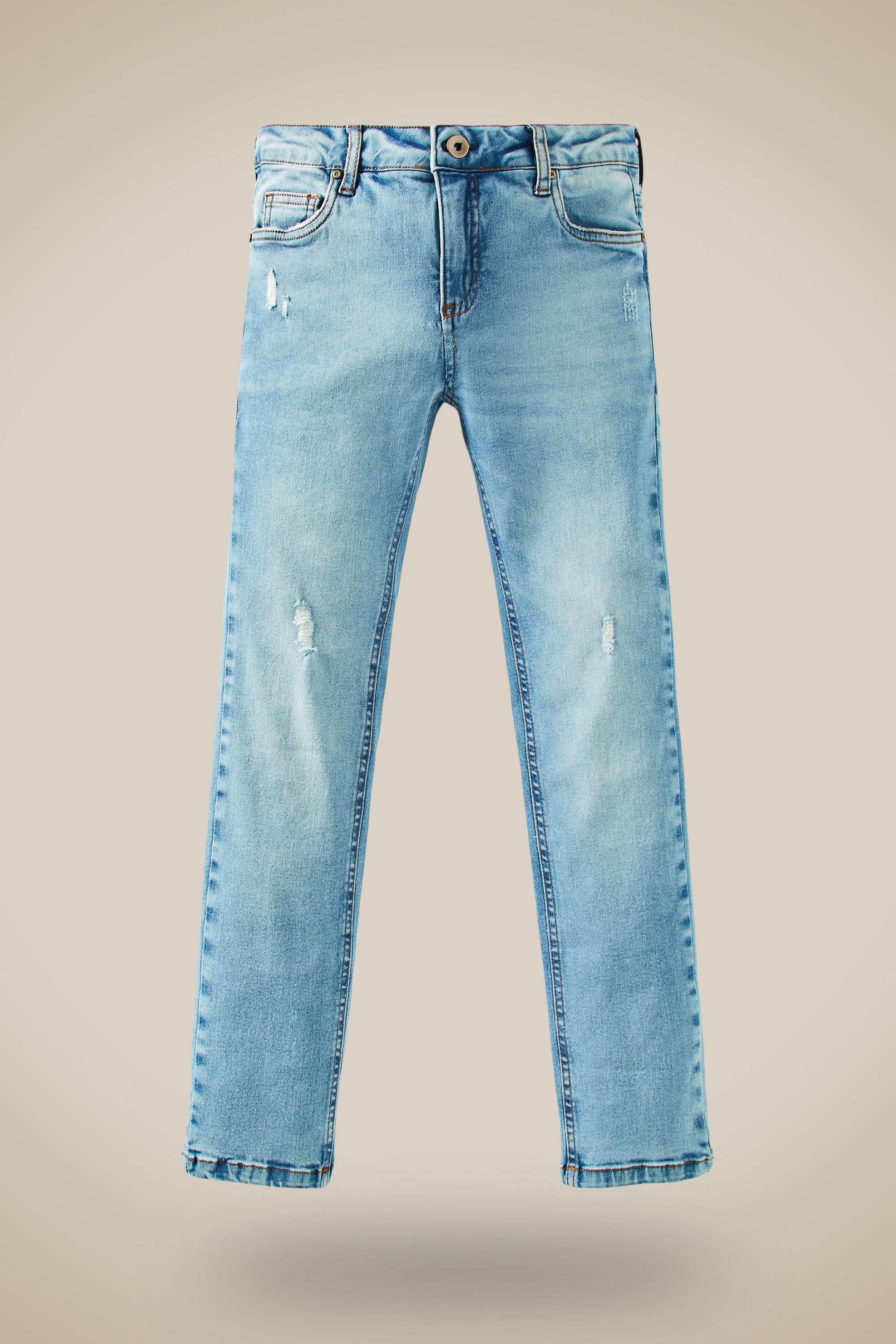 Calca Mini Jeans Skinny Destroyed