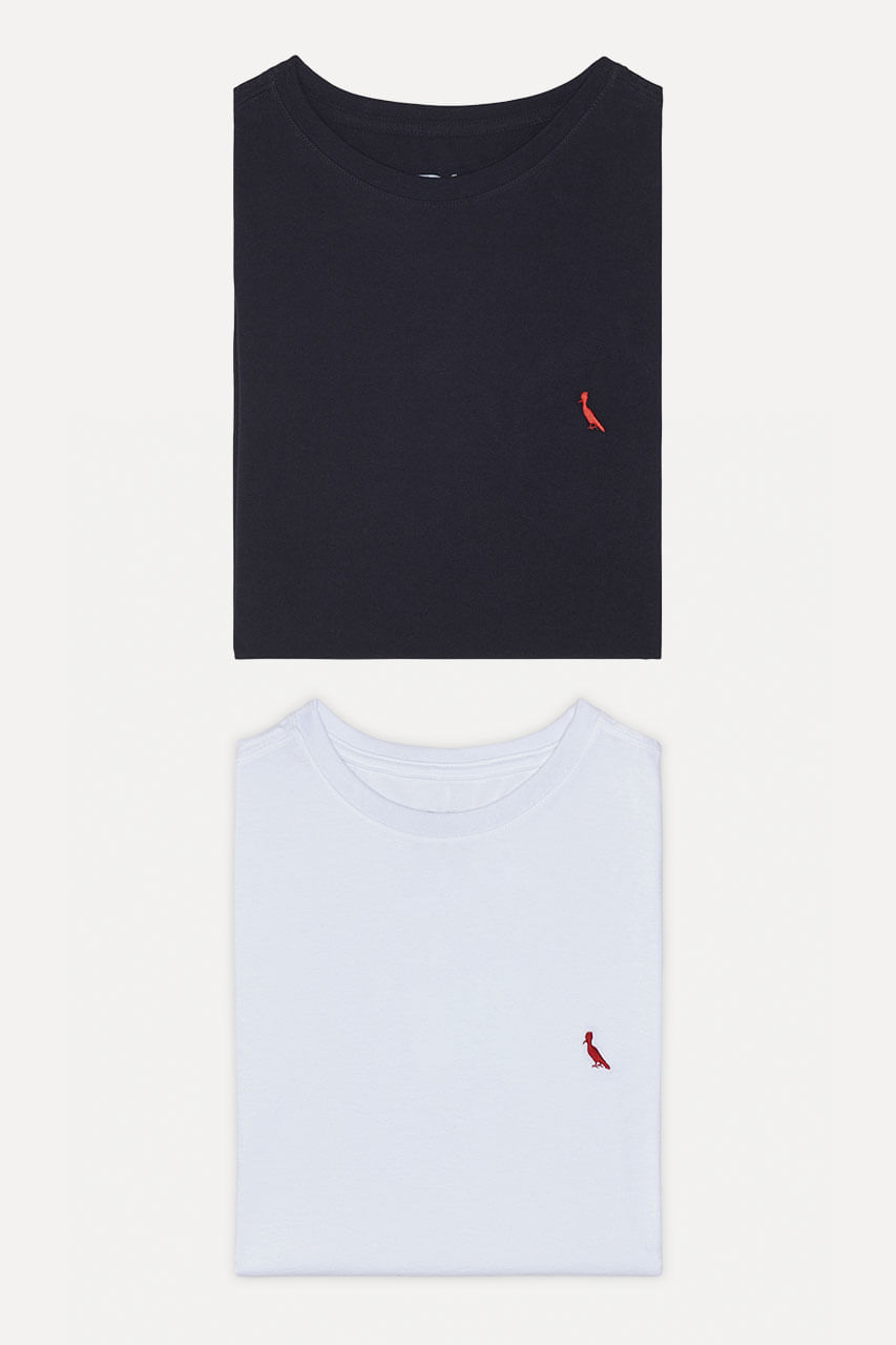 Kit 2 Camisetas Básicas Brasa Pica-pau Bordado